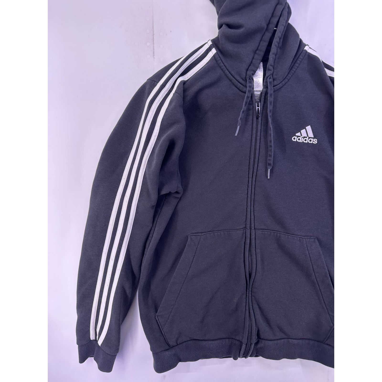 Adidas Adidas Black and White Zip Up Hoodie Size Large Size US L / EU 52-54 / 3 - 2 Thumbnail