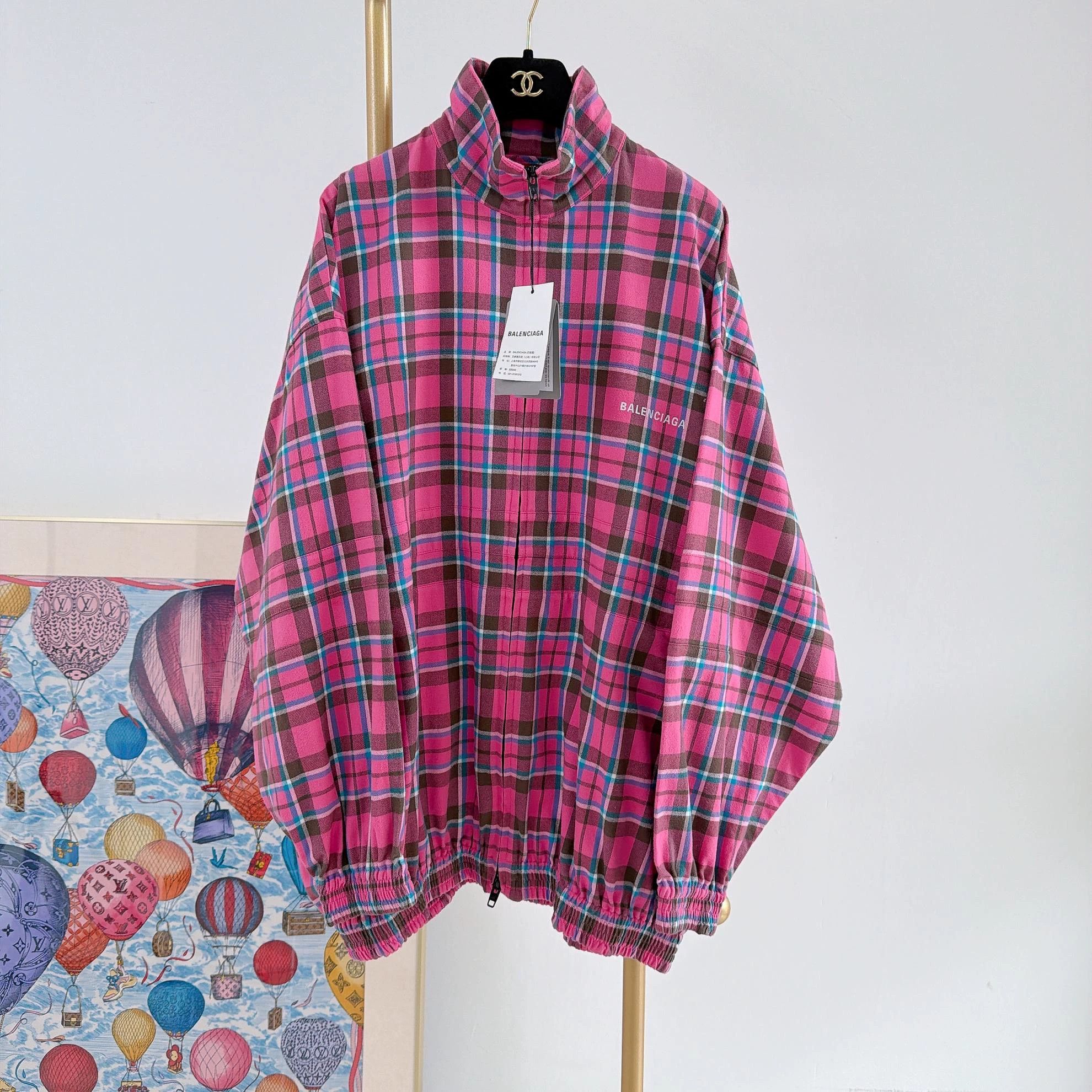 Balenciaga Balenciaga pink check jacket size 34 new with tags Size XXS / US 00 / IT 34 - 1 Thumbnail