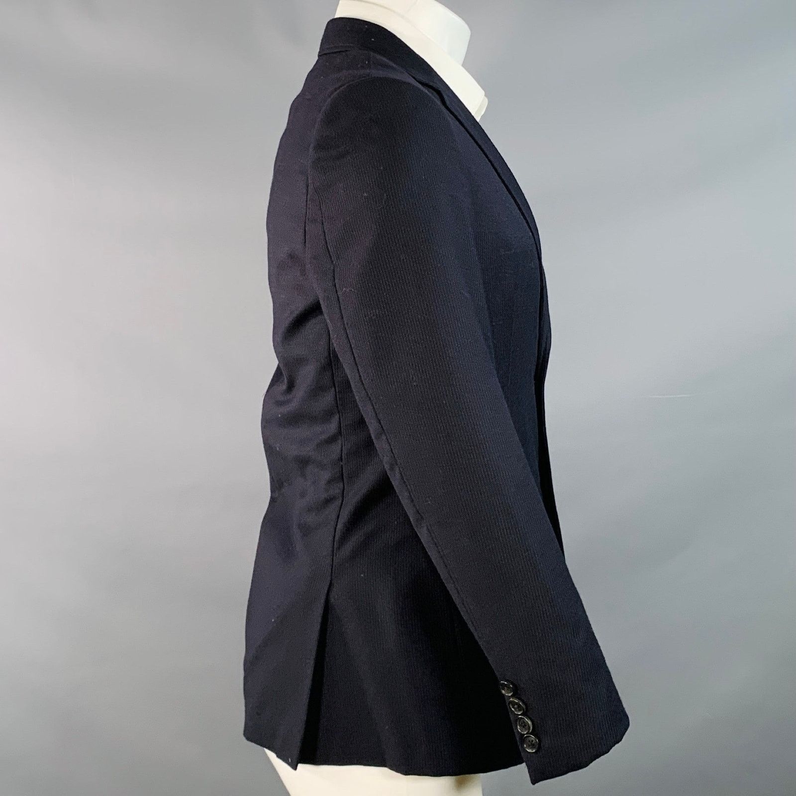 Band Of Outsiders BAND OF OUTSIDERS Size 40 Stripe Wool Notch Lapel Sport Coat Size 40R - 3 Thumbnail