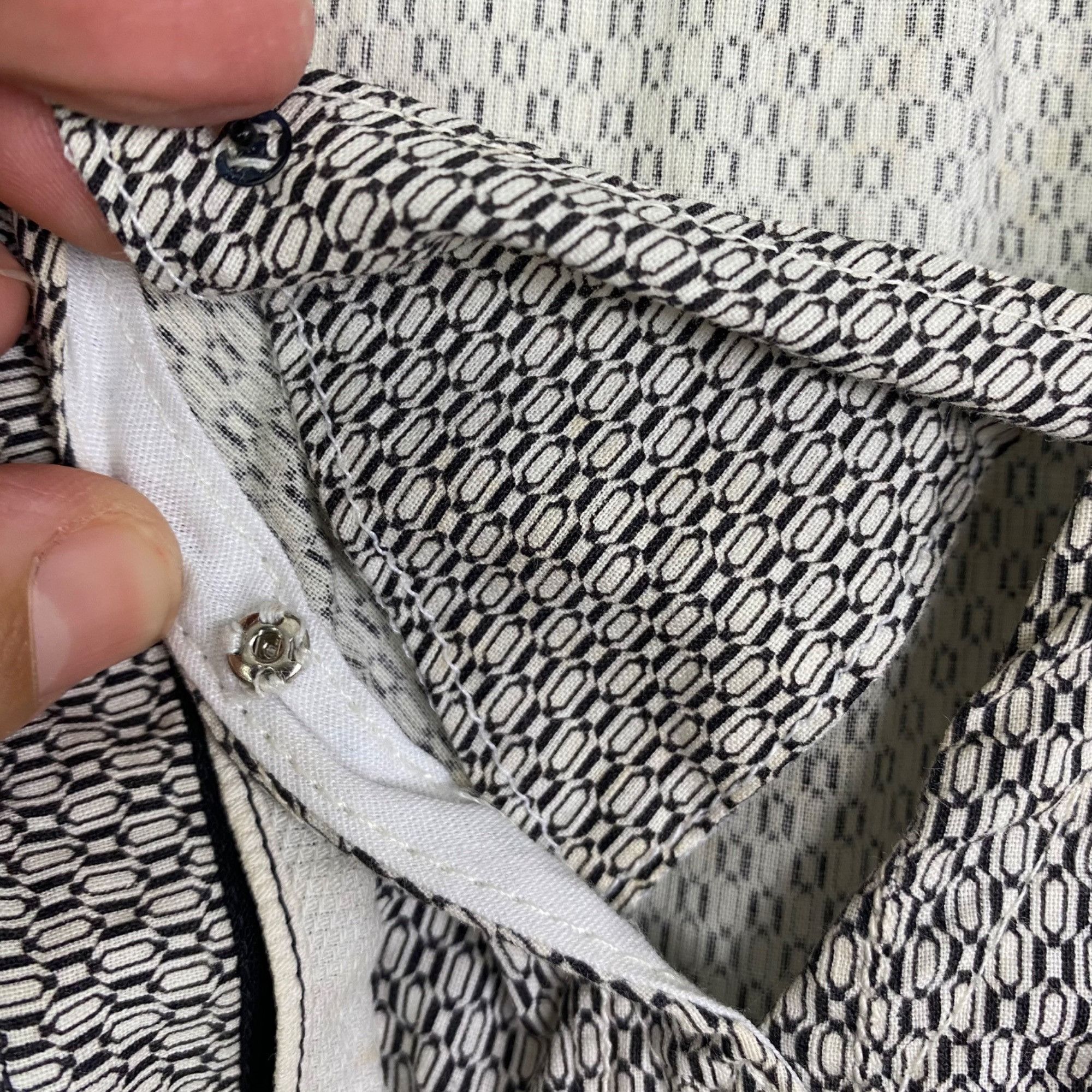 Vintage Vintage 50's White/Black Micro Geometric Pattern Maxi Peasan Size M / US 6-8 / IT 42-44 - 10 Thumbnail