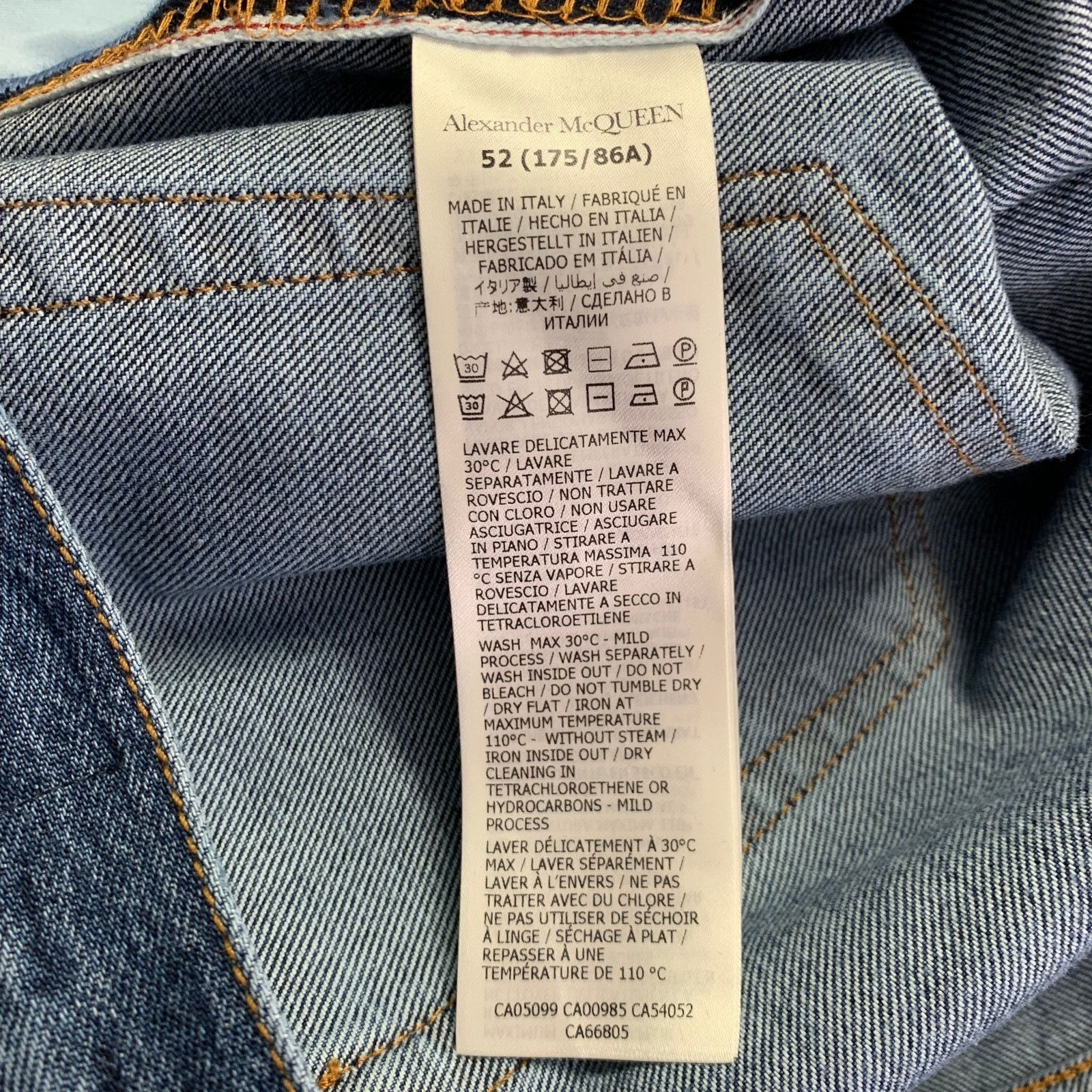 Alexander McQueen Size 36 Indigo Contrast Stitch Denim Button Fly Jeans Size US 36 / EU 52 - 6 Thumbnail