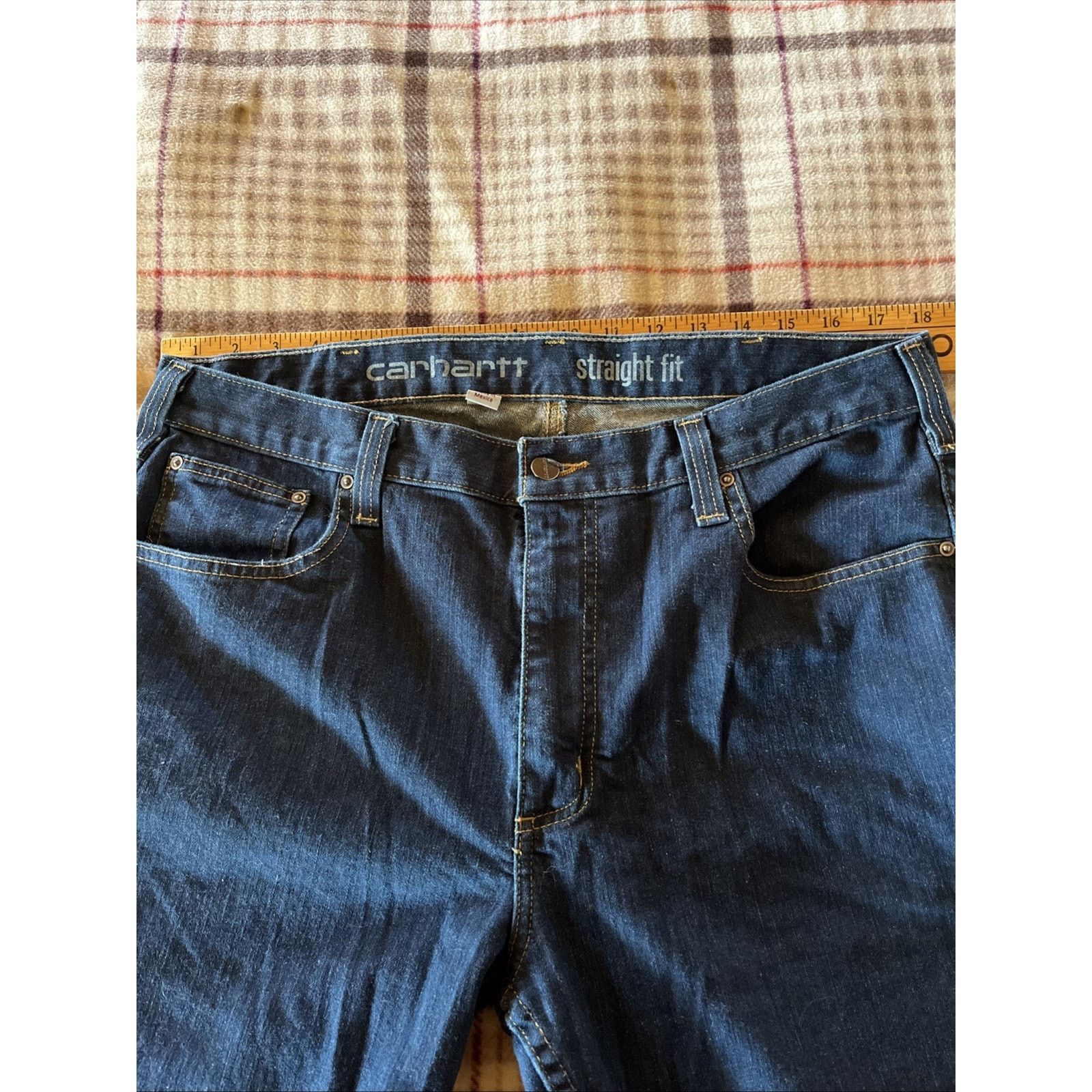 Carhartt Carhartt Men's 36x32 Blue Jeans Denim Straight Fit Cotton Size US 36 / EU 52 - 4 Thumbnail