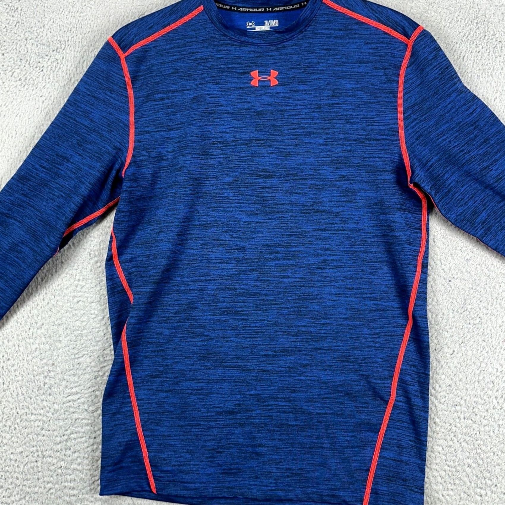 Under Armour Under Armour ColdGear Men Compression Shirt Large Blue Long Sleeve Athletic Logo Shirt Size US L / EU 52-54 / 3 - 2 Thumbnail