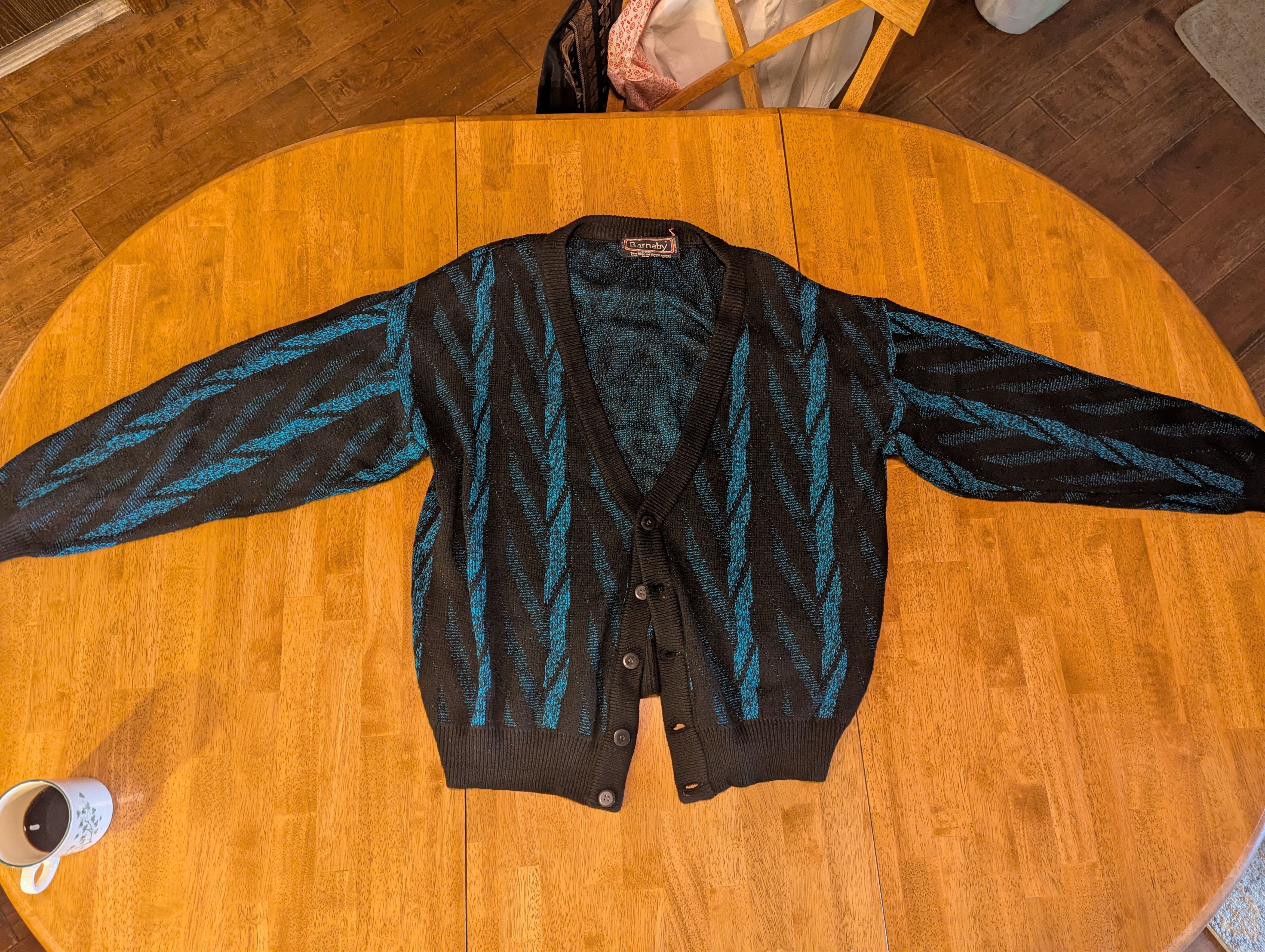 Vintage Patterned Cardigan Sweater - Vintage Barnaby Size US L / EU 52-54 / 3 - 2 Thumbnail