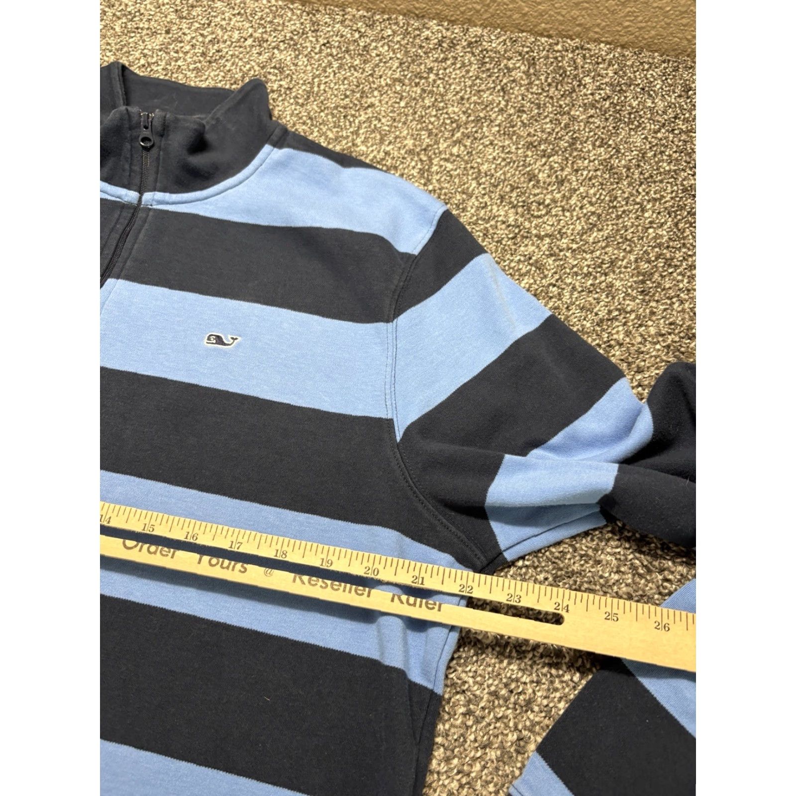 Vineyard Vines Vineyard Vines Rugby Pullover 1/4 Zip Mens Large Blue Stripe Sweater Size US L / EU 52-54 / 3 - 6 Thumbnail