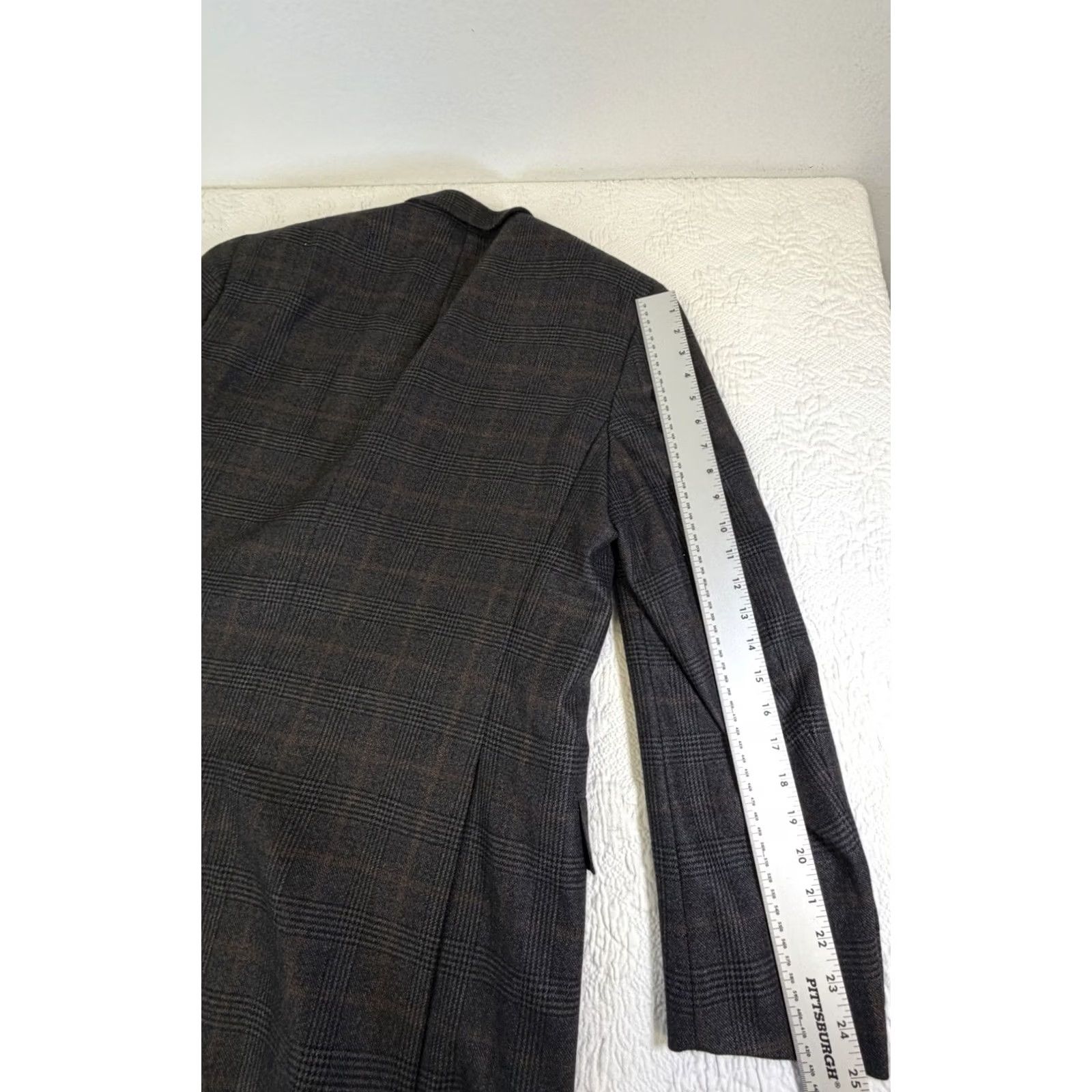 Brioni Brioni Sport Coat Blazer Grey 100% Pure Cashmere Windowpane 44R Men Regular Notch Lapel Long Coat/Dress Shirt? Size 44R - 2 Thumbnail
