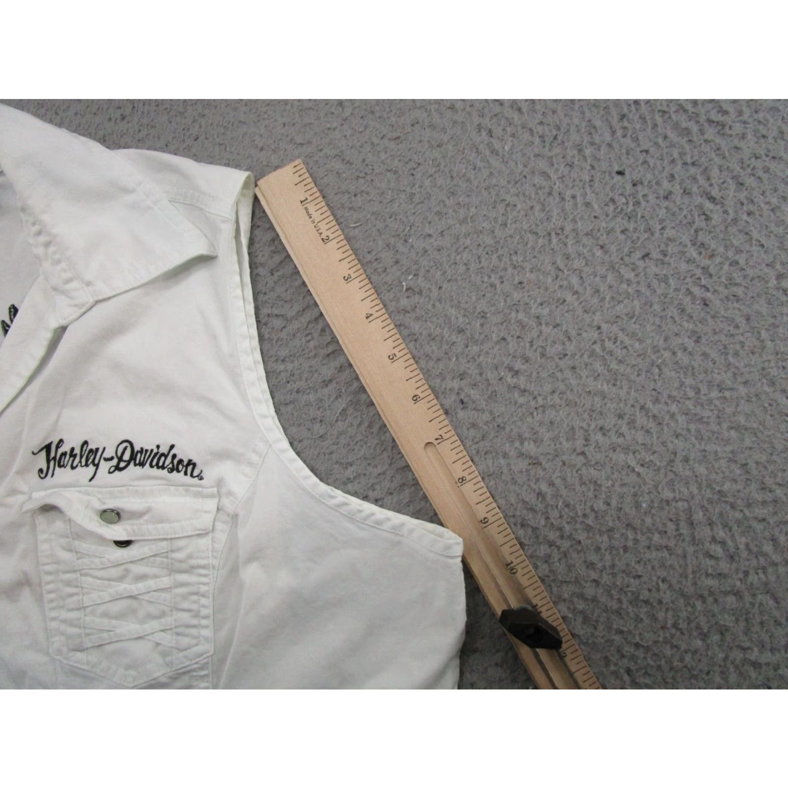 Harley Davidson Harley Davidson Zip Up Vest White Embroidered Logo Women's 2W Biker Size XS / US 0-2 / IT 36-38 - 7 Thumbnail
