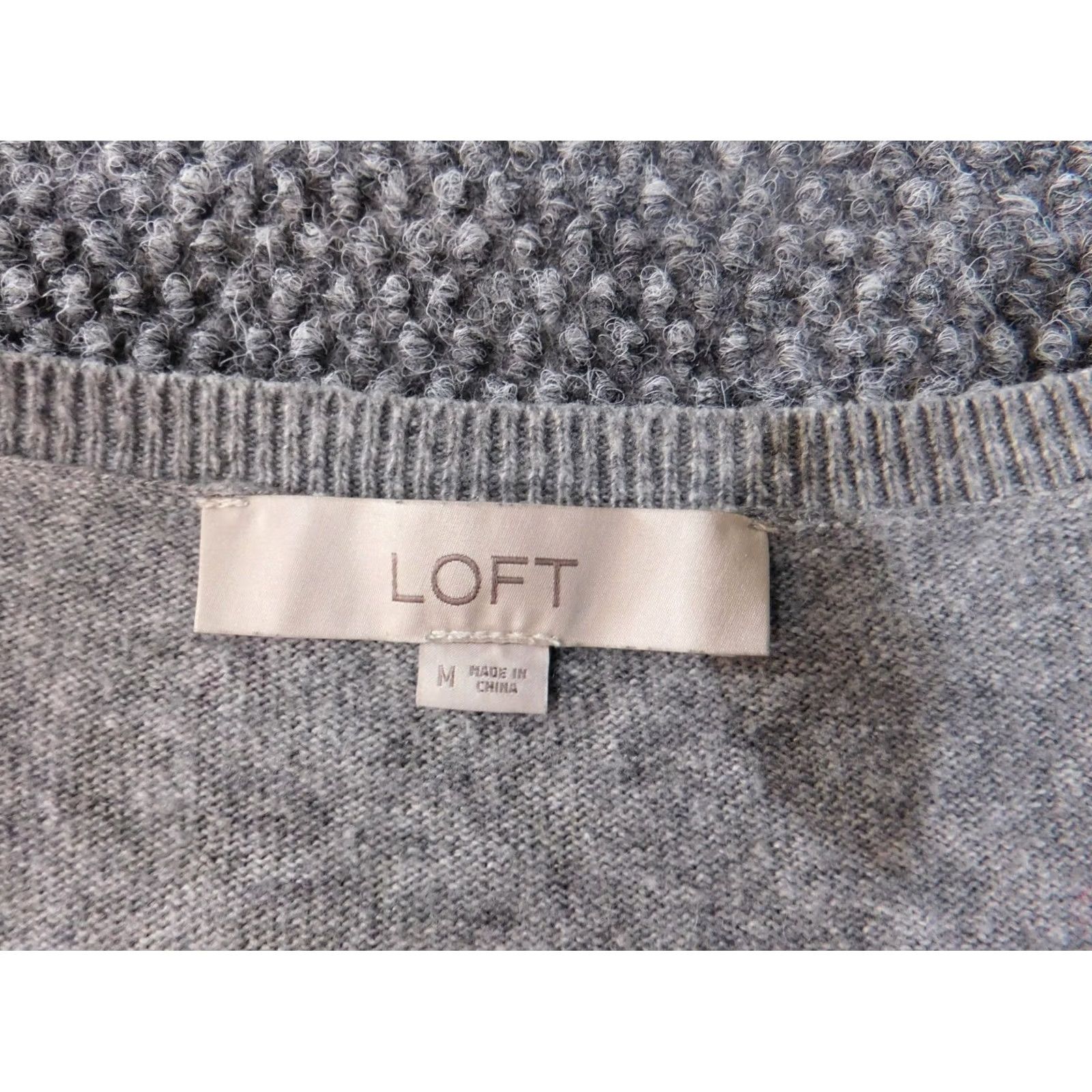 Loft LOFT Sweater Crew Neck Wool Cotton Floral Long Sleeve M Gray Womens Pullover Casual Modern Vintage No Size M / US 6-8 / IT 42-44 - 5 Thumbnail
