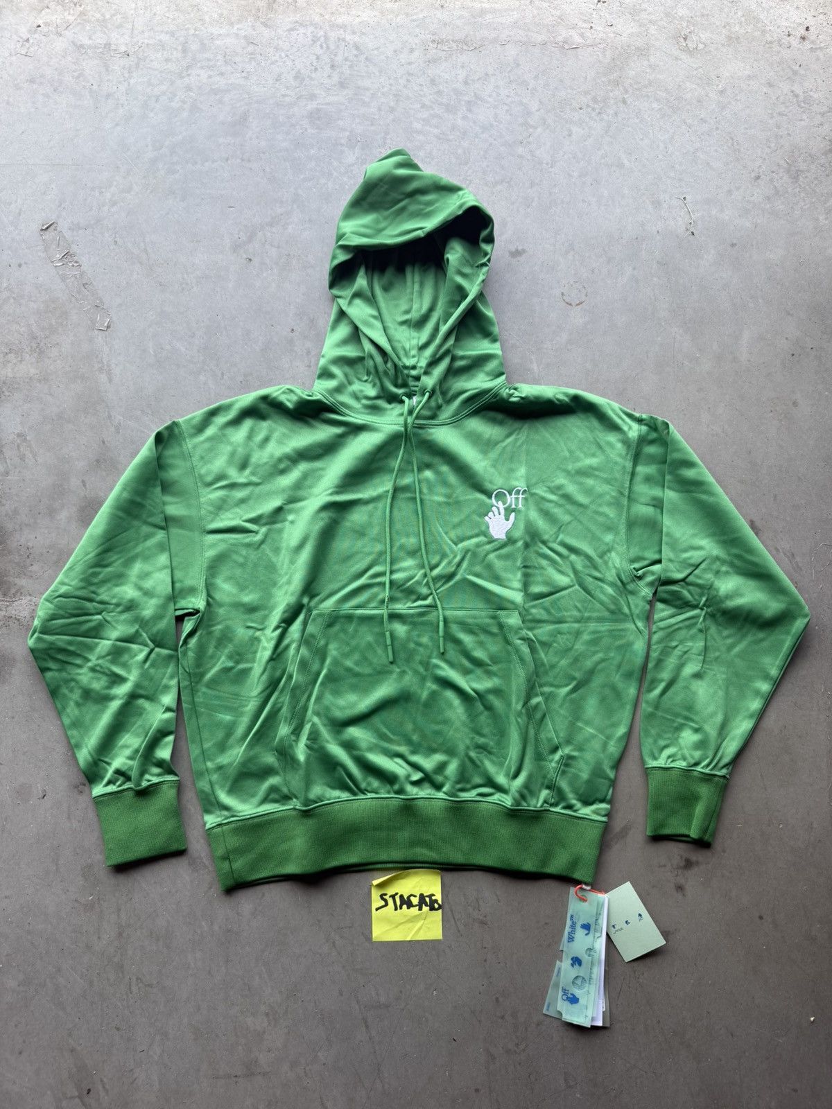 Off-White Off-White Hand Logo Hoodie Green Size US XL / EU 56 / 4 - 1 Thumbnail