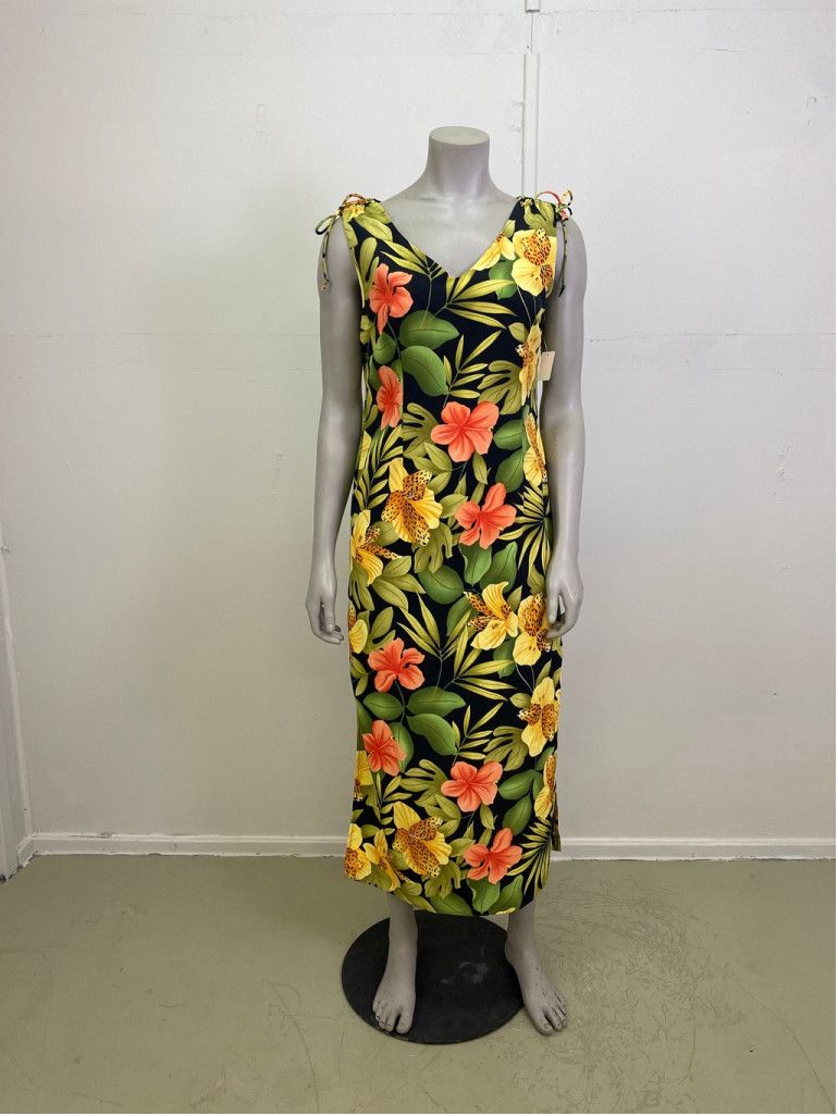 Vintage 1990’s Tropical Print Maxi Resort Wear Dress Size M / US 6-8 / IT 42-44 - 1 Thumbnail
