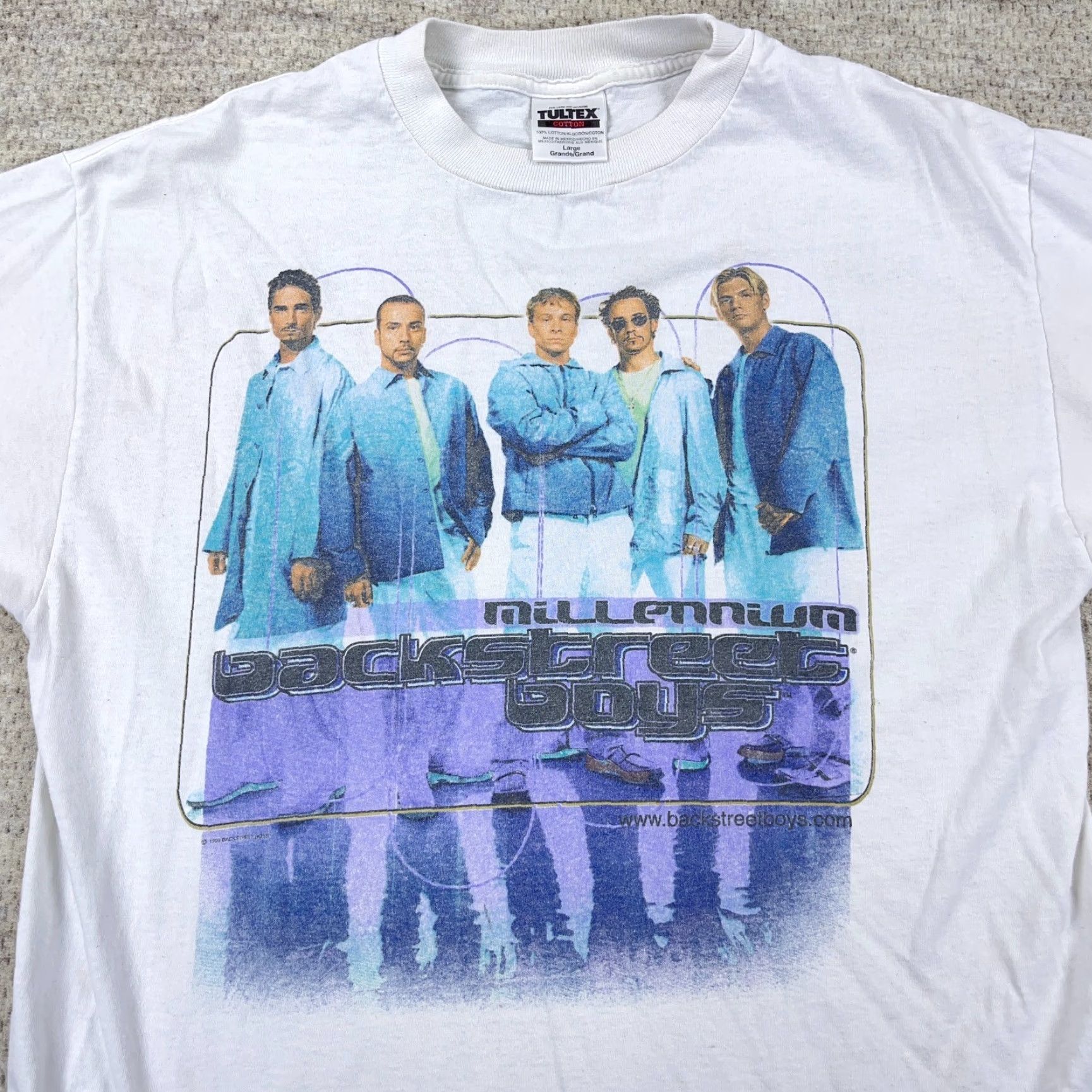 Tultex VINTAGE Backstreet Boys Shirt Men Large White Tultex Logo Graphic Print Band Tee Millennium Y2K Size US L / EU 52-54 / 3 - 4 Thumbnail