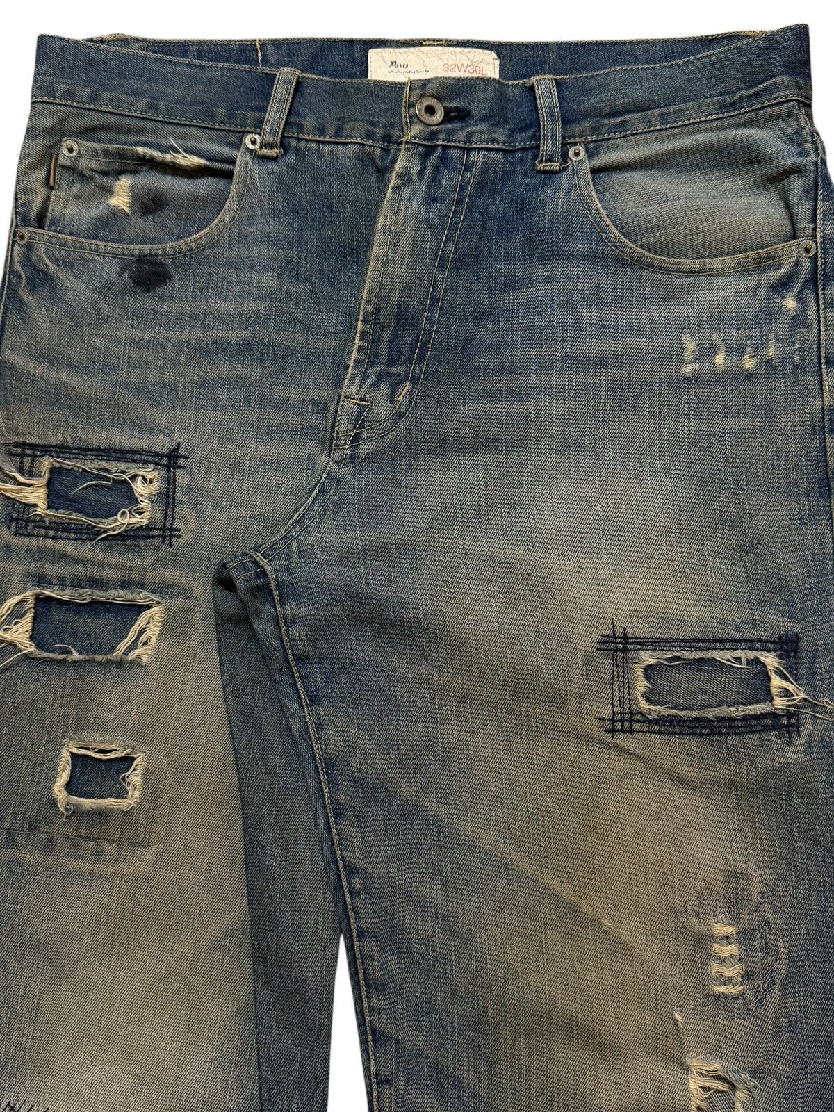 Kapital Vintage Japanese Brand Mud Wash Distressed Wide Leg Baggy Size US 34 / EU 50 - 3 Thumbnail