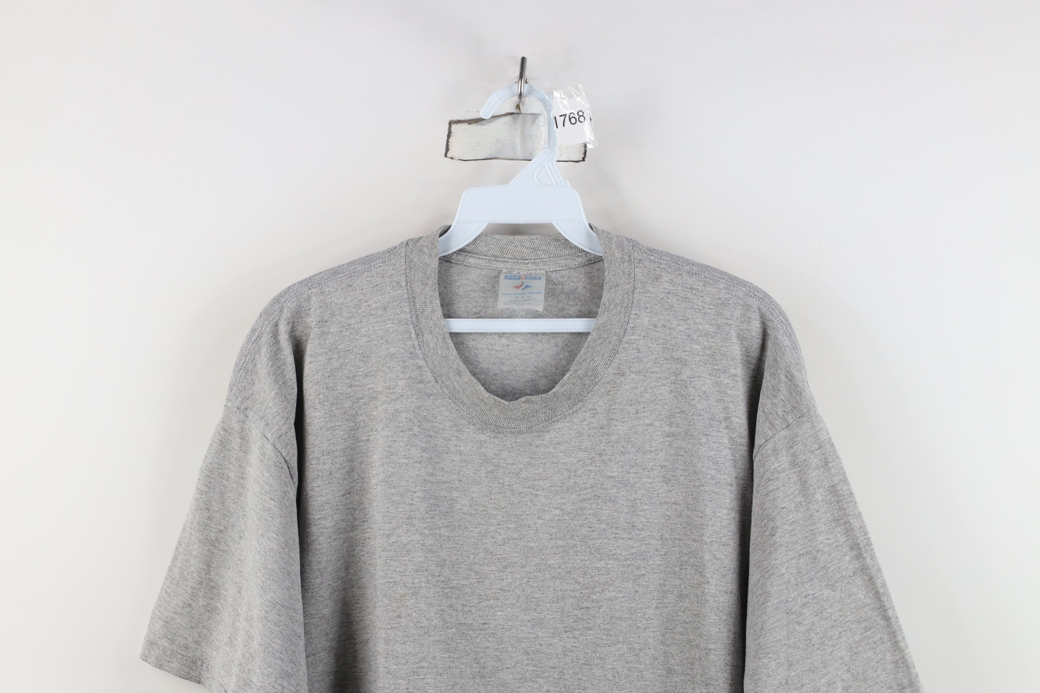 Vintage Vintage 90s Y2K Streetwear Heavyweight Cotton T-Shirt Gray Size US XL / EU 56 / 4 - 2 Thumbnail