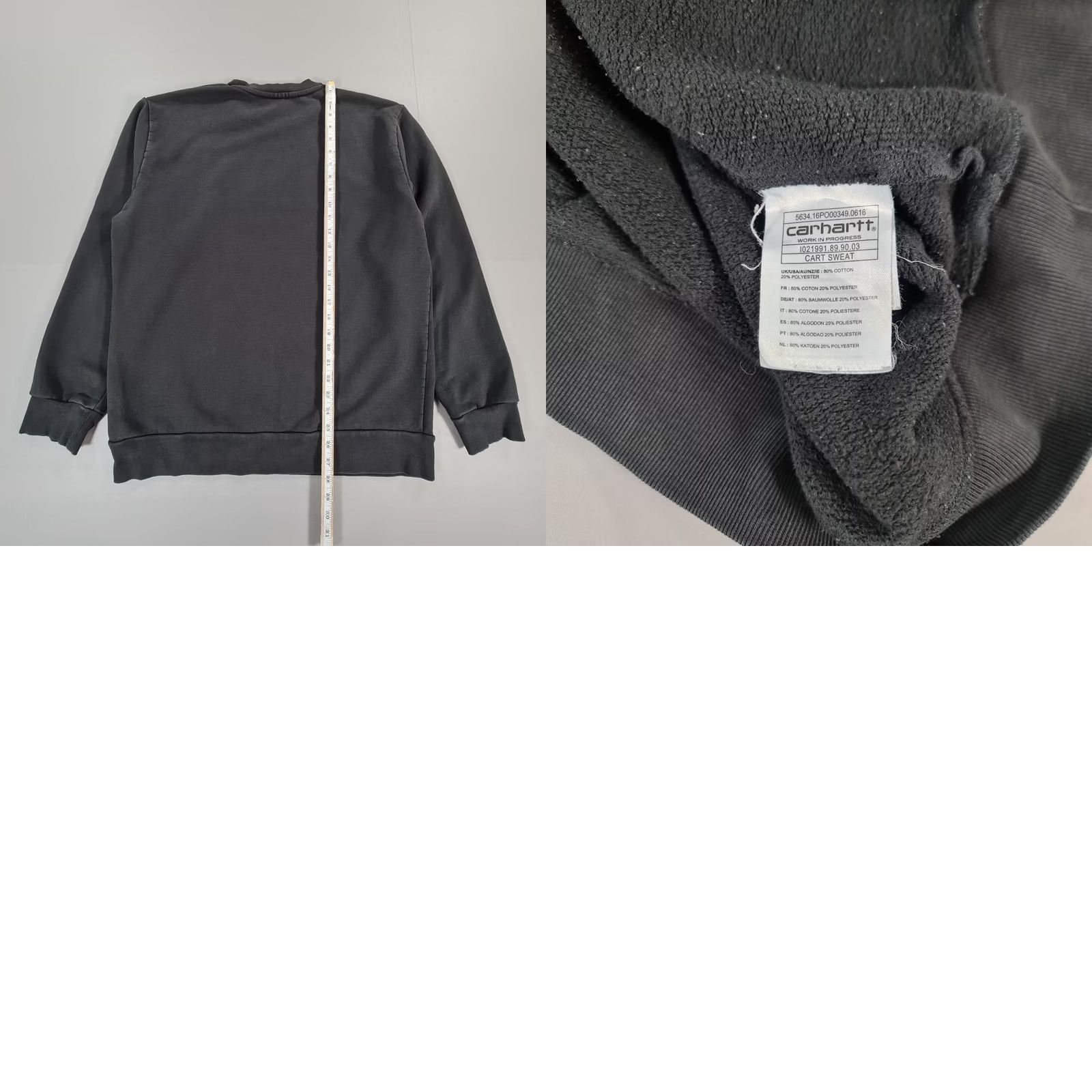 Carhartt Carhartt Mens Sweatshirt Black XL Big Logo Fleece Cart Sweater Size US XL / EU 56 / 4 - 8 Thumbnail