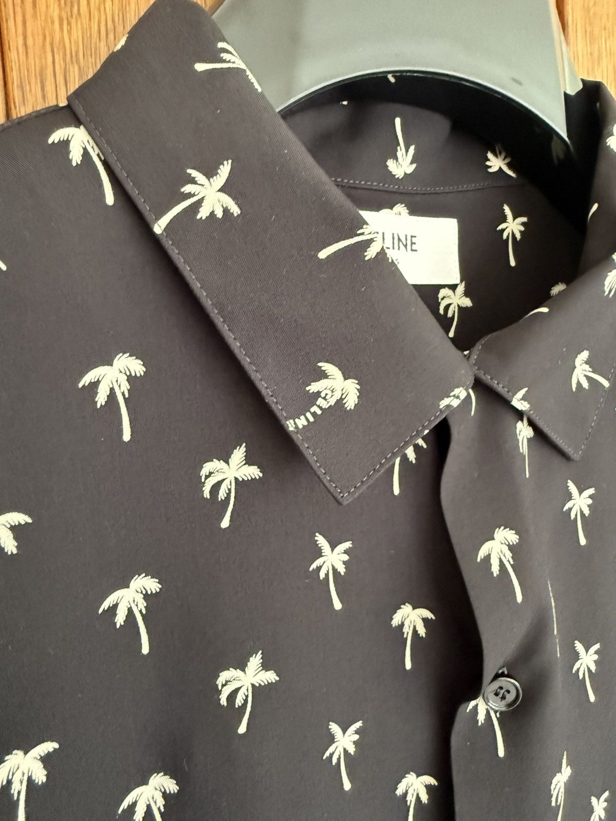 Celine SS24 $1.15k 🤑 Celine Hedi palm tree Hawaiian Black shirt Size US L / EU 52-54 / 3 - 11 Thumbnail