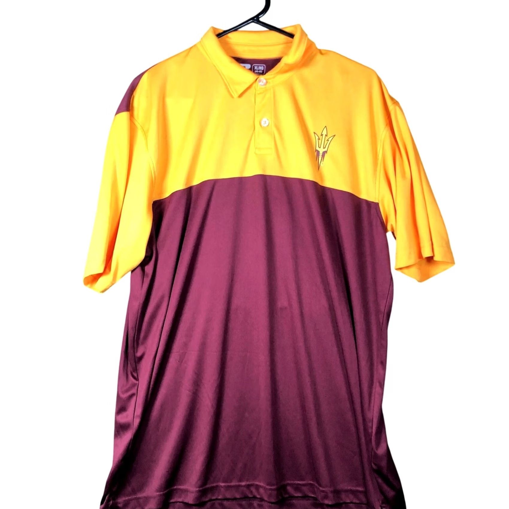 Vintage Russell Mens Polo Maroon Gold Arizona State Logo Short Sleeve XL Shirt Size US XL / EU 56 / 4 - 2 Thumbnail