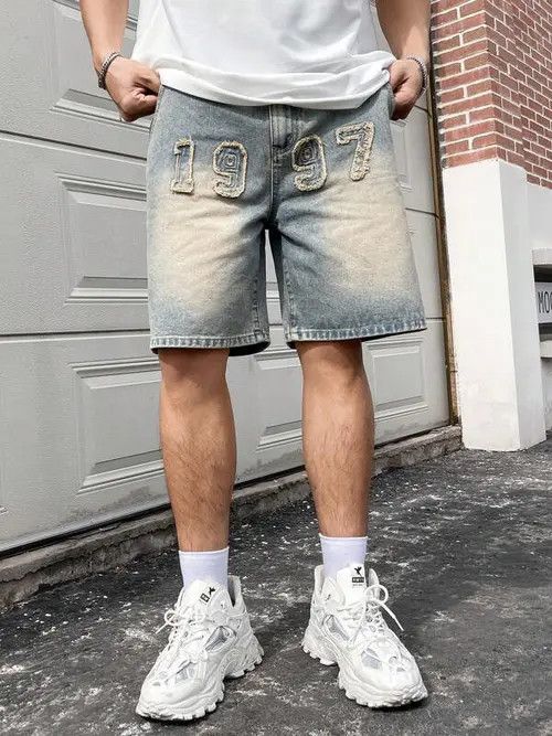 Jean Jorts Vintage Washed Distressed Denim Size US 32 / EU 48 - 1 Thumbnail
