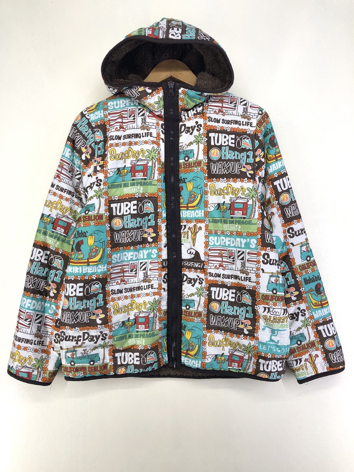 image of Surf Style Surf Days Fullprint Fleece Reversible Jacket, Men's (Size Large)