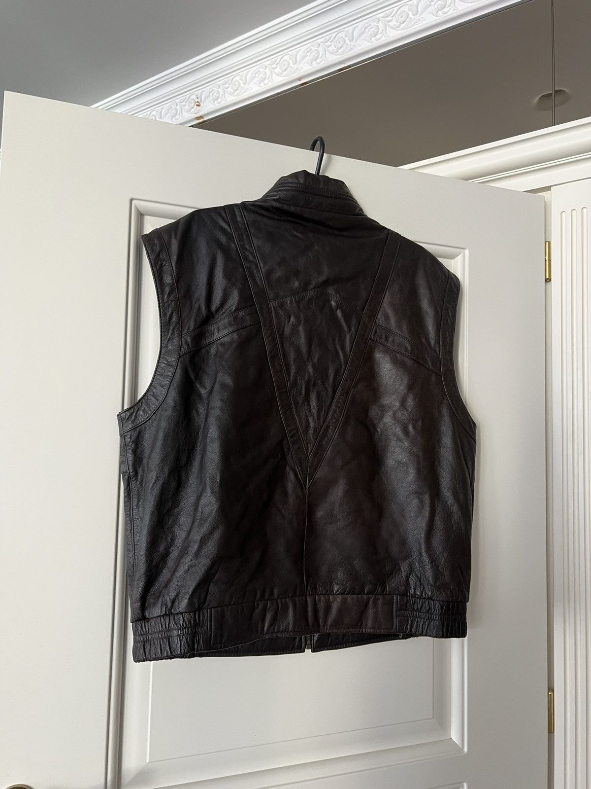 Genuine Leather Vintage Yorn Leather Vest Men’s Brown Genuine Leather Moto Size US L / EU 52-54 / 3 - 15 Thumbnail