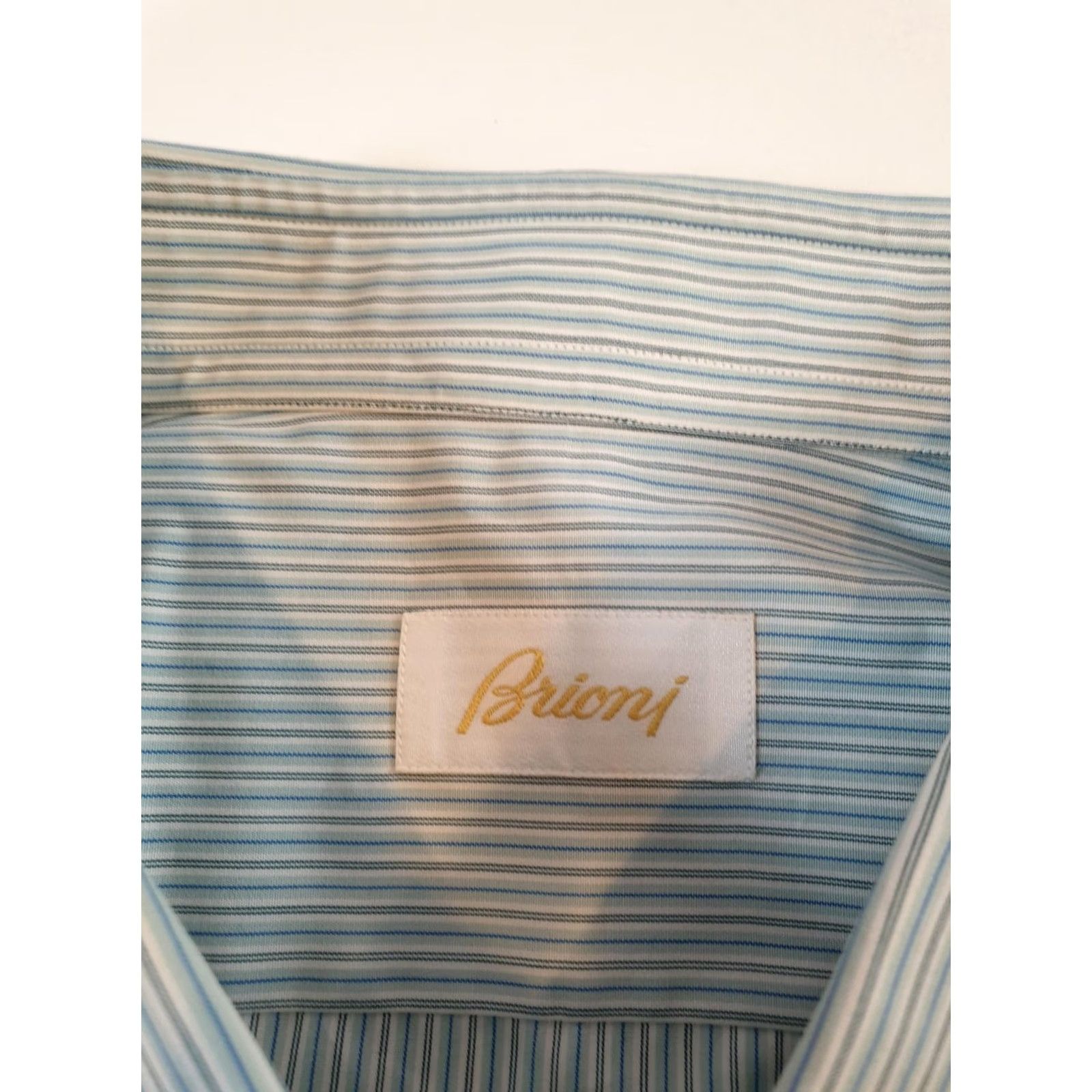 Brioni Brioni Shirt Mens 2XL Striped Dress Shirt Italy Made In Italy Blue Size 48R - 2 Thumbnail