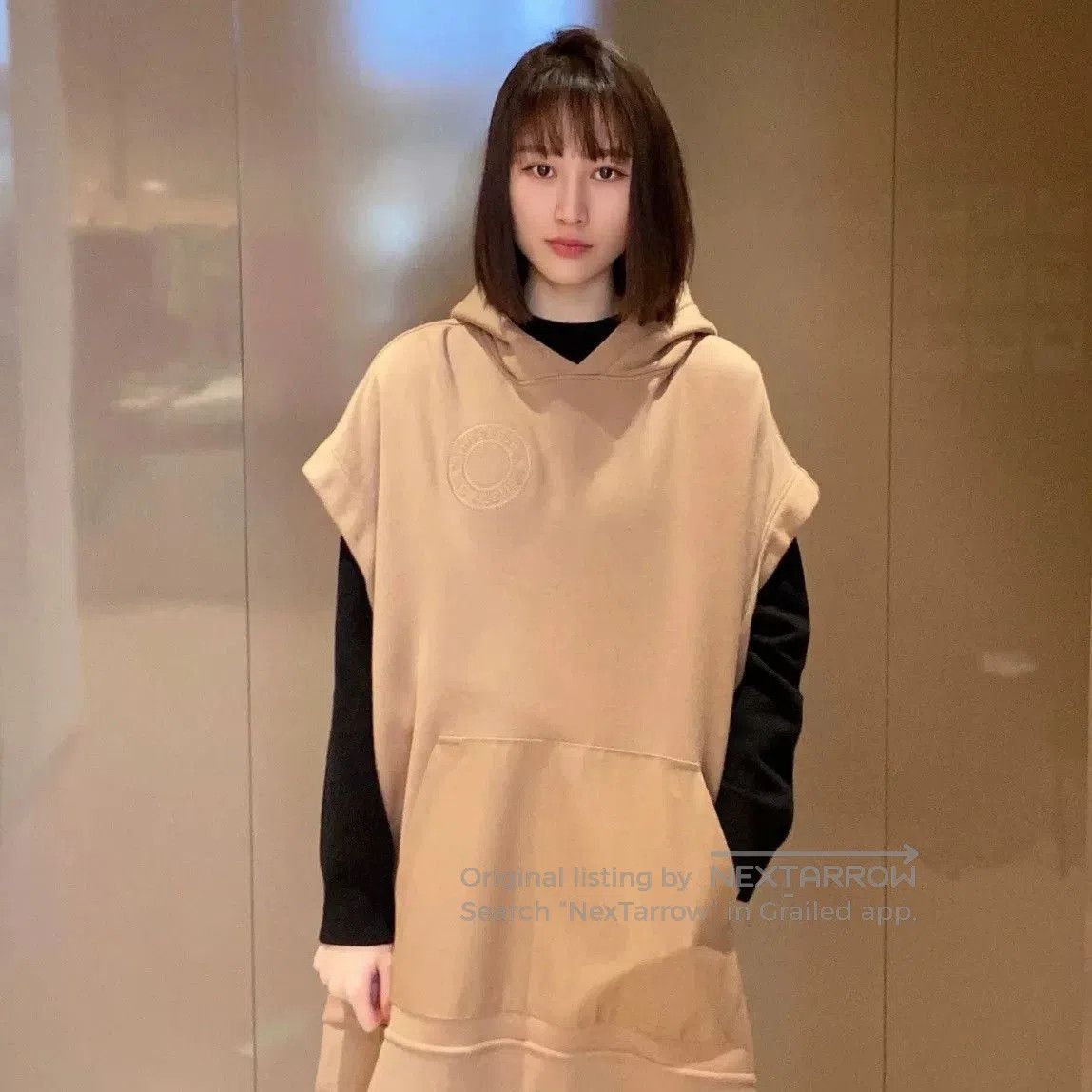 burberry khaki logo embroidered hoodie.