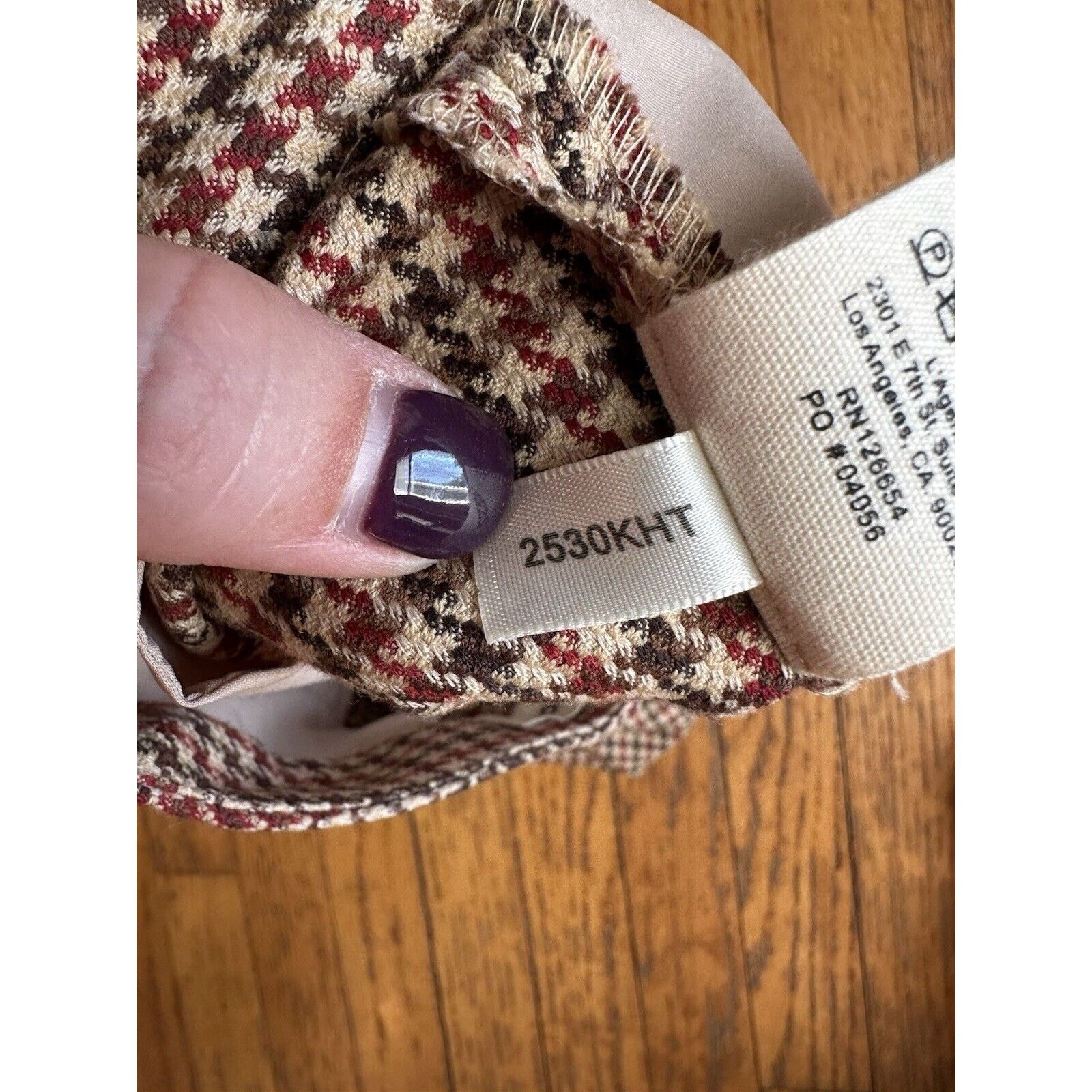 L'AGENCE L'AGENCE Ludivine Trouser Pants Tan Houndstooth Size 8 Size 30" / US 8 / IT 44 - 8 Thumbnail