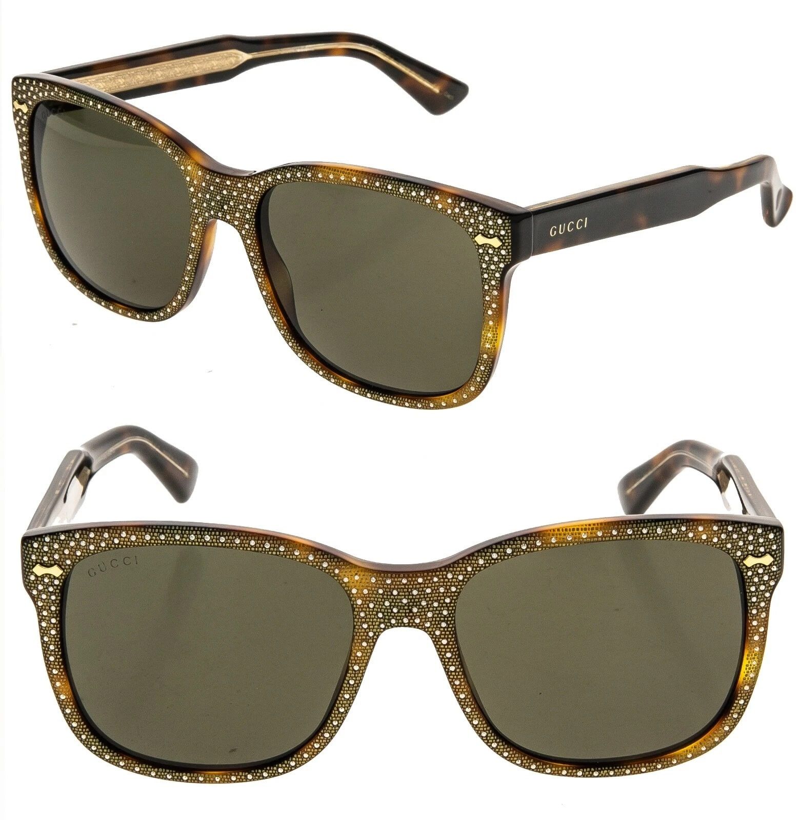 GUCCI GG0047S RHINESTONE Crystal 0047 003 Classic Sunglasses