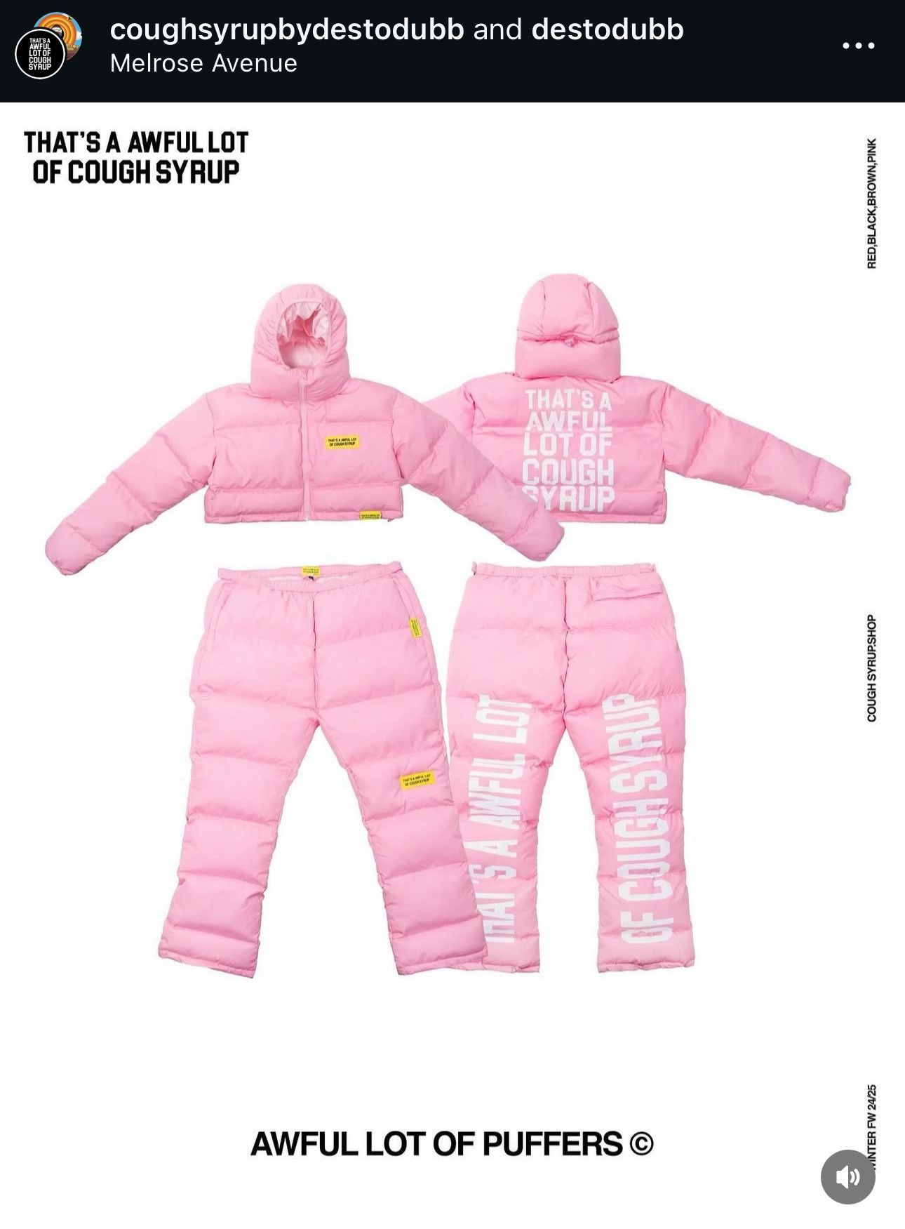 Awful Lot of Cough Syrup Thats awful lot of cough syrup puffer pants unisex M 32-34 Size US 34 / EU 50 - 11 Thumbnail