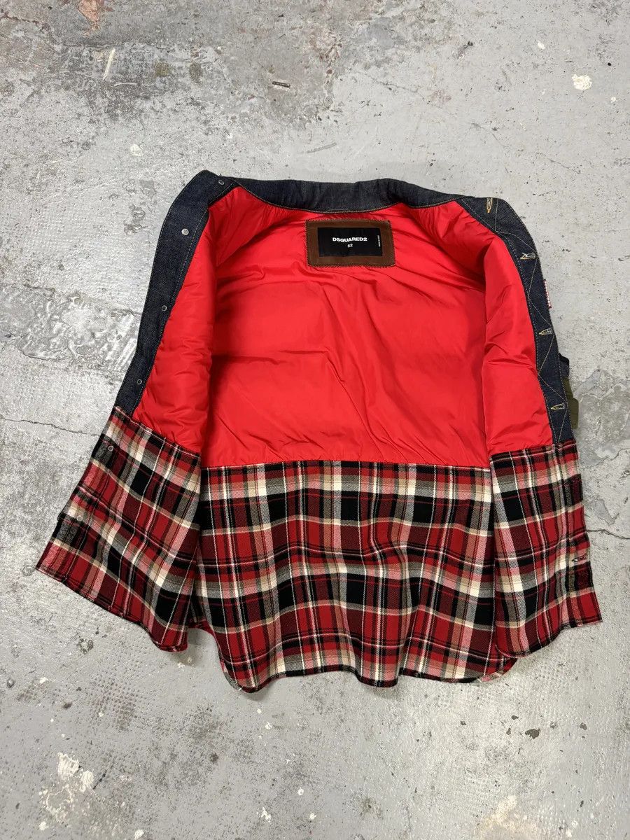 AW2017 DSquared2 Red Puffer Brut Military Denim Vest