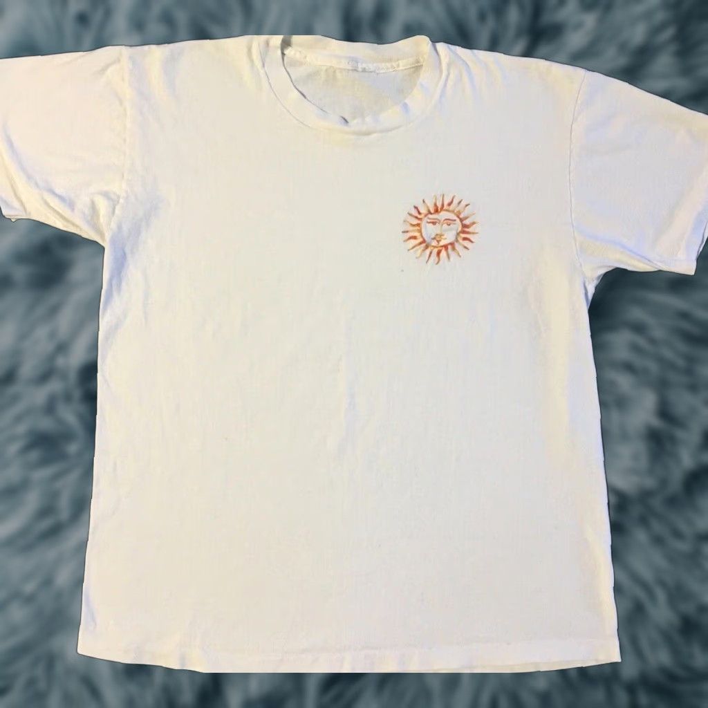 Vintage VINTAGE 90s Sun Faded Distressed Shirt L White USA Nature Moon Sky Peace Grunge Hippie 80s 90s T-Shirt Mens Size US L / EU 52-54 / 3 - 1 Thumbnail