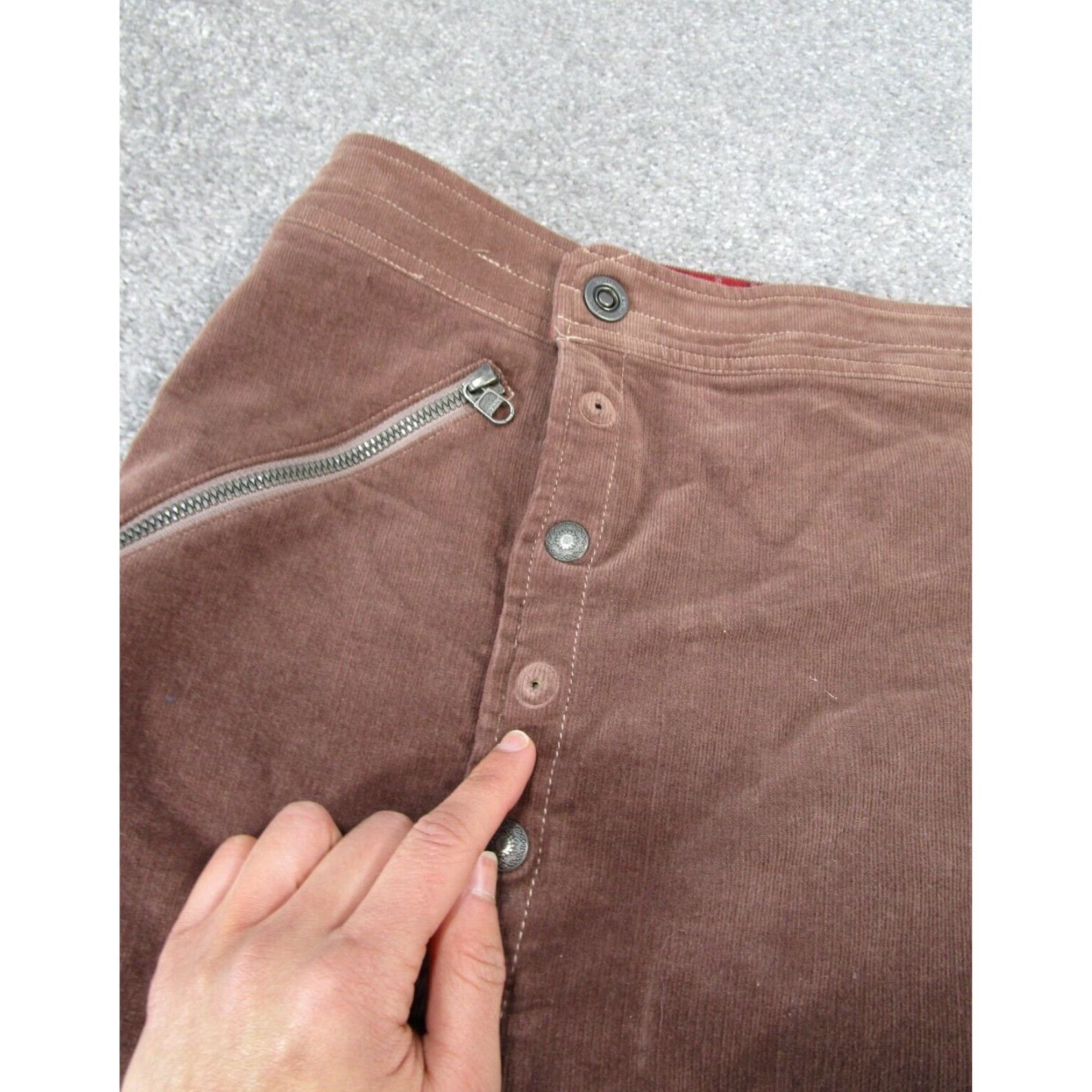 Vintage Womens Corduroy Kuhl Skirt A Line Mini Brown Size 30" / US 8 / IT 44 - 2 Thumbnail