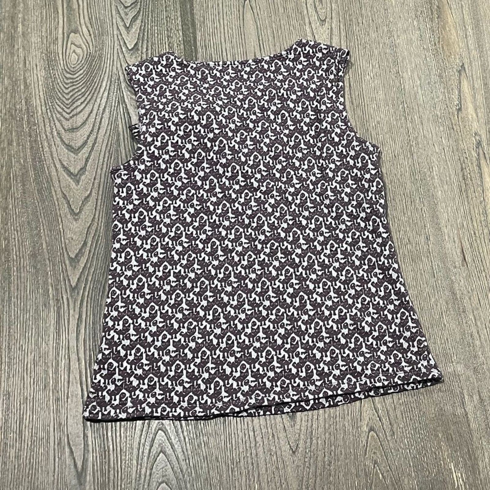 Vintage Maeve Anthropologie Brown Printed Tank Top Cotton Size S Size S / US 4 / IT 40 - 4 Thumbnail