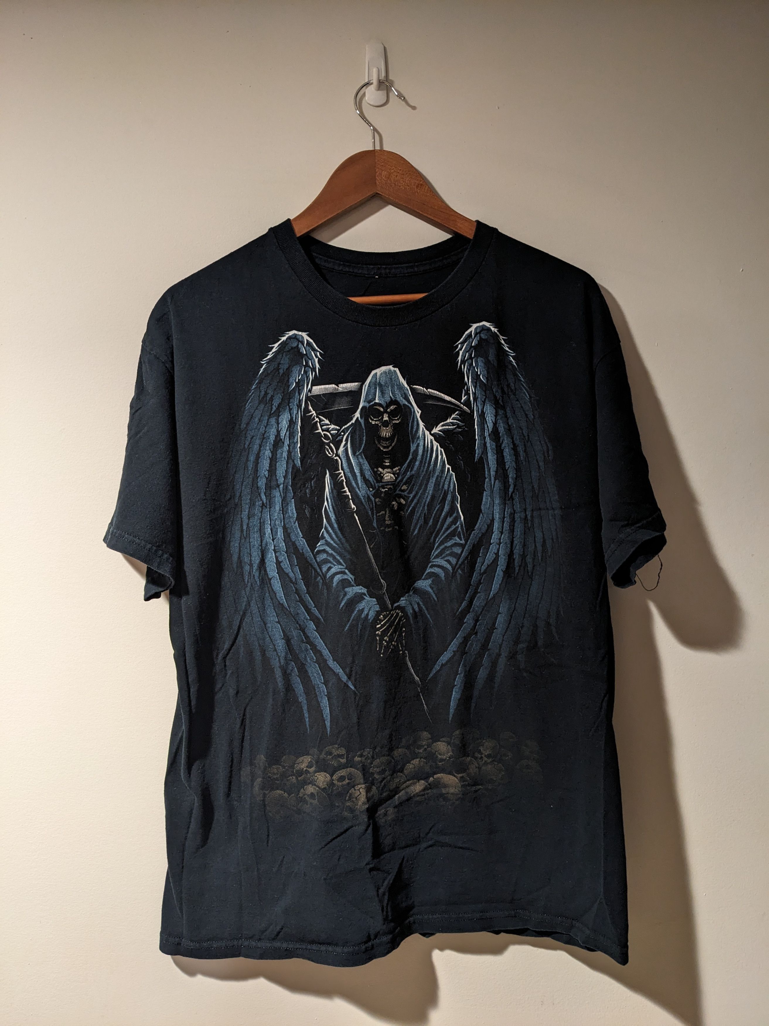 Affliction × Vintage Vintage Y2K Affliction Inspired Skull Grim Reaper T-Shirt Size US L / EU 52-54 / 3 - 1 Thumbnail