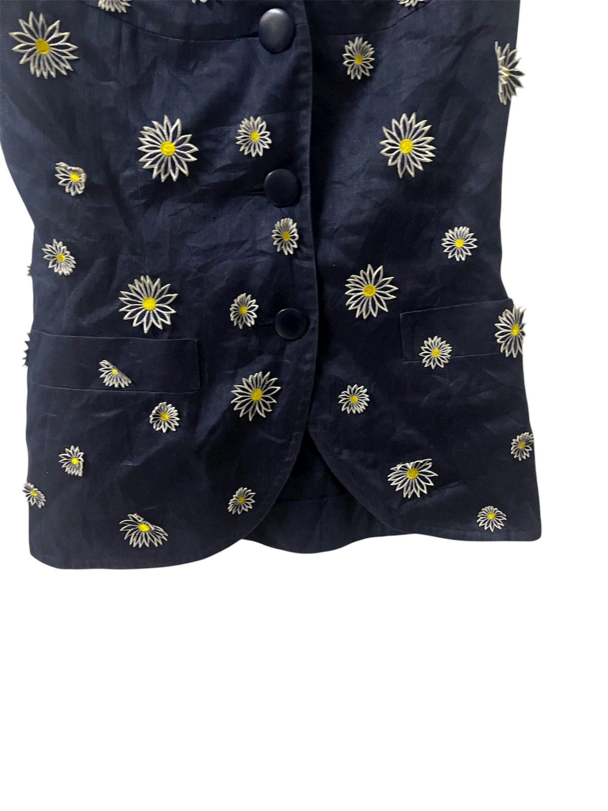 Christian Dior Monsieur Christian Dior Tank Top Sleeveless Shirt Embroidered Flora Size XS / US 0-2 / IT 36-38 - 4 Thumbnail