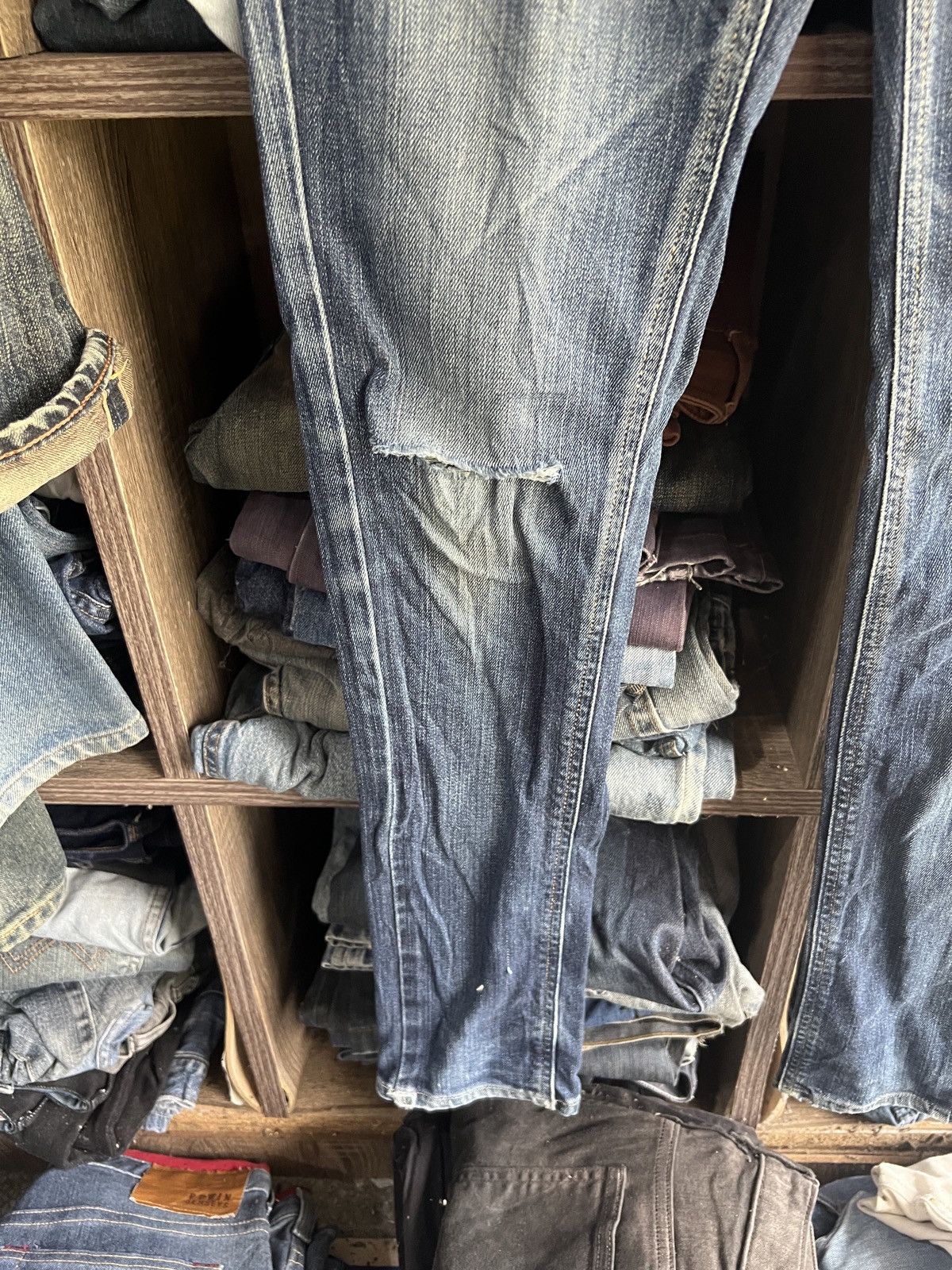 Edwin 🔥Something by Edwin Flared Distressed Denim Size 29" - 8 Thumbnail