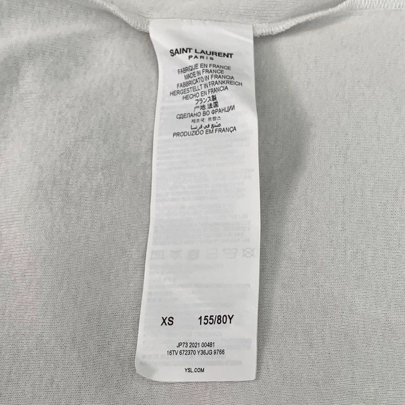 Saint Laurent Paris Saint Laurent White monogrammed cotton crewneck short sleev Size US XS / EU 42 / 0 - 7 Thumbnail