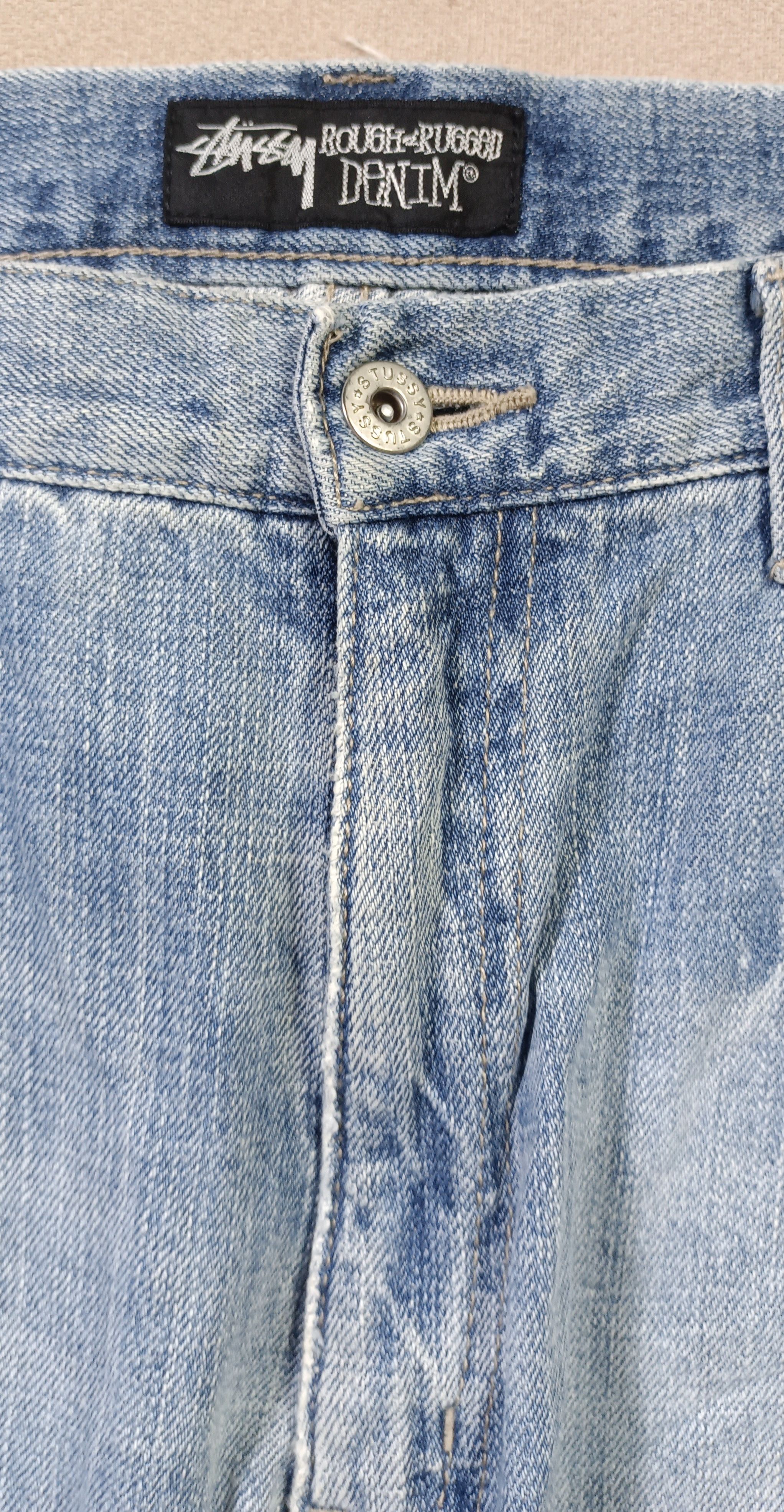 Vintage 00s💥 Stussy Rough & Rugged Distressed Denim