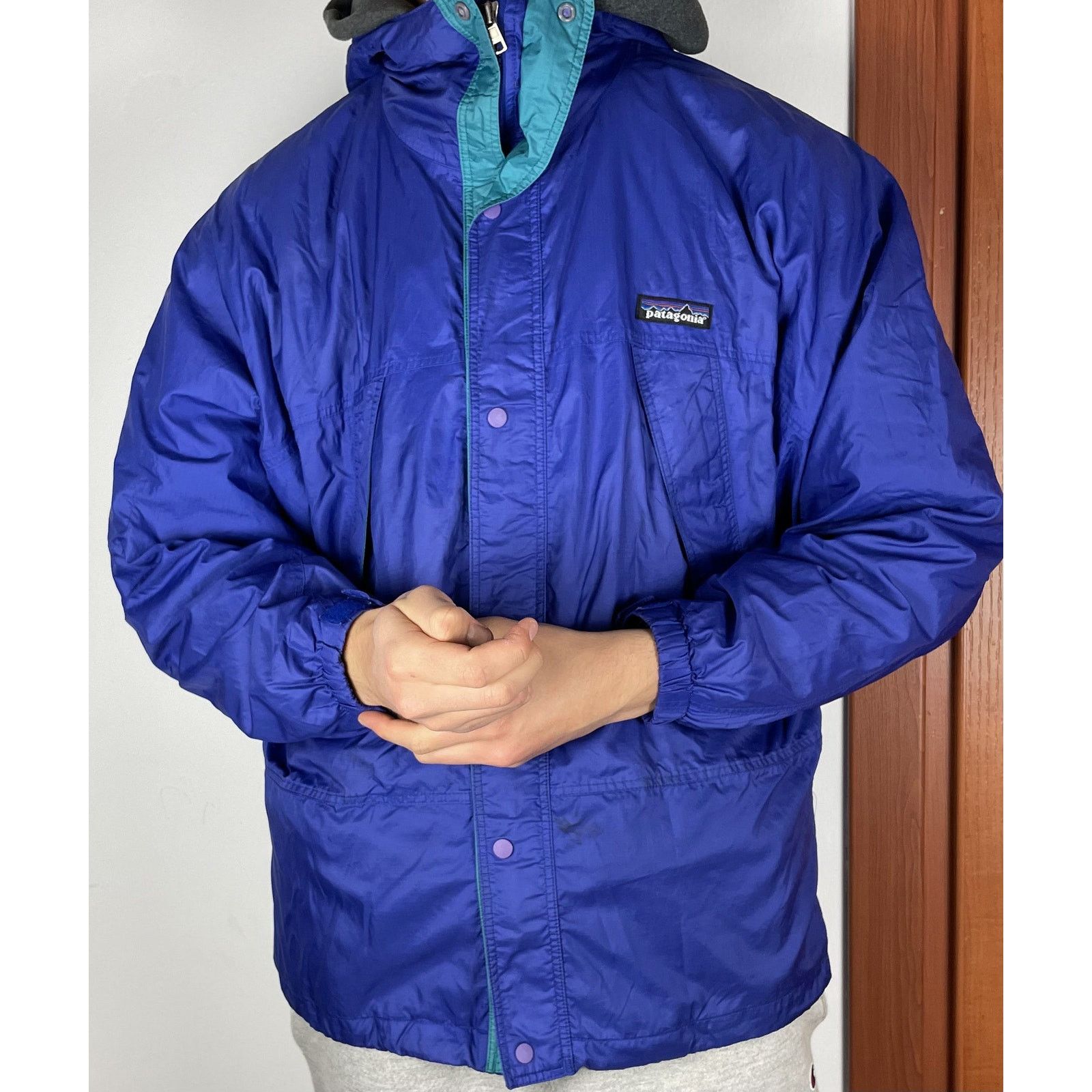 Patagonia Patagonia Men's Blue Full Zip Hooded Windbreaker Jacket Size US M / EU 48-50 / 2 - 2 Thumbnail