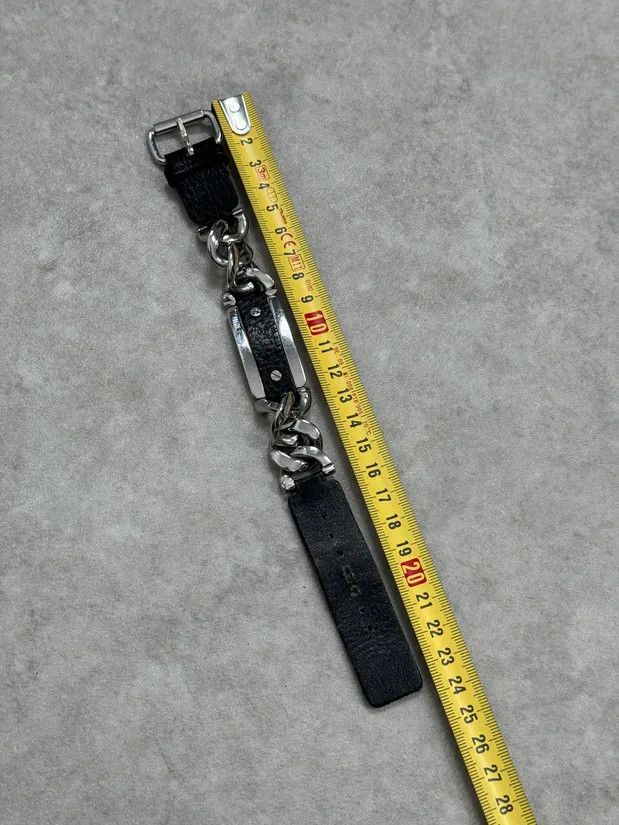 Dolce & Gabbana 2000s Dolce & Gabbana Chain Black Leather Bracelet Size ONE SIZE - 8 Thumbnail
