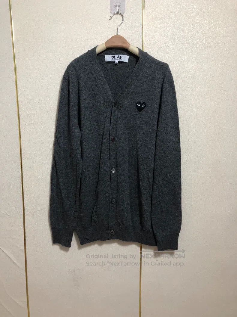 Comme des Garcons Comme Des Garcons Gray Black Heart Wool Cardigan Jacket Size XXL / US 16-18 / IT 52-54 - 1 Thumbnail