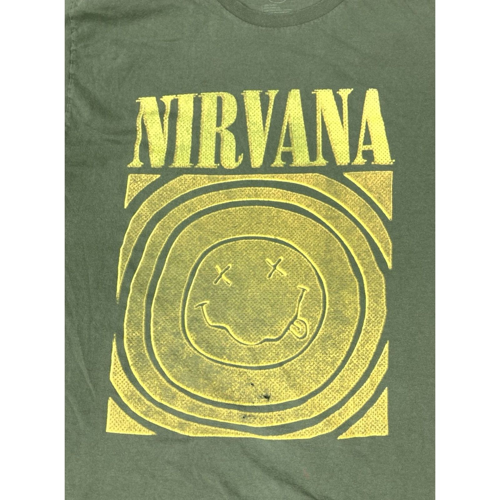 Logo 7 VINTAGE Nirvana Logo Graphic T-shirt Men Large Green Size US L / EU 52-54 / 3 - 2 Thumbnail