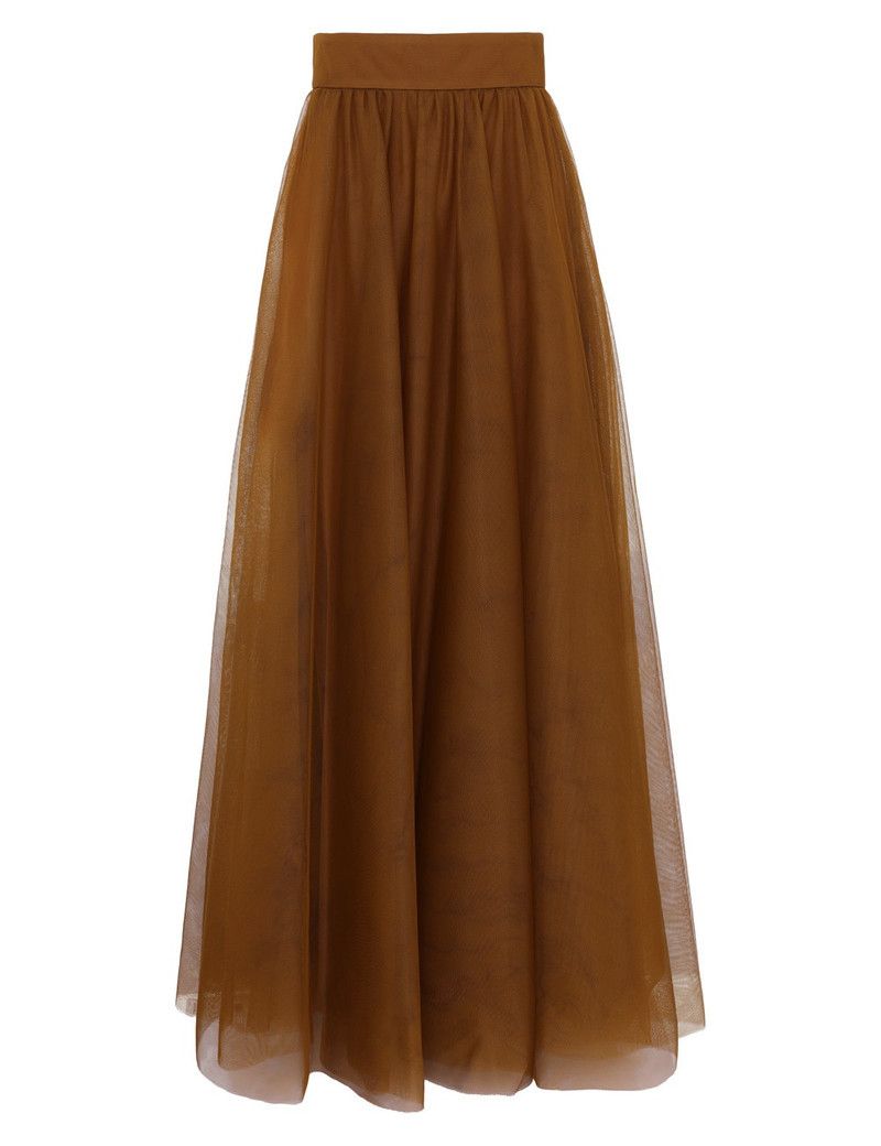 Zimmermann oc11z0226 Tulle Skirt In Brown Size 28" / US 6 / IT 42 - 1 Thumbnail