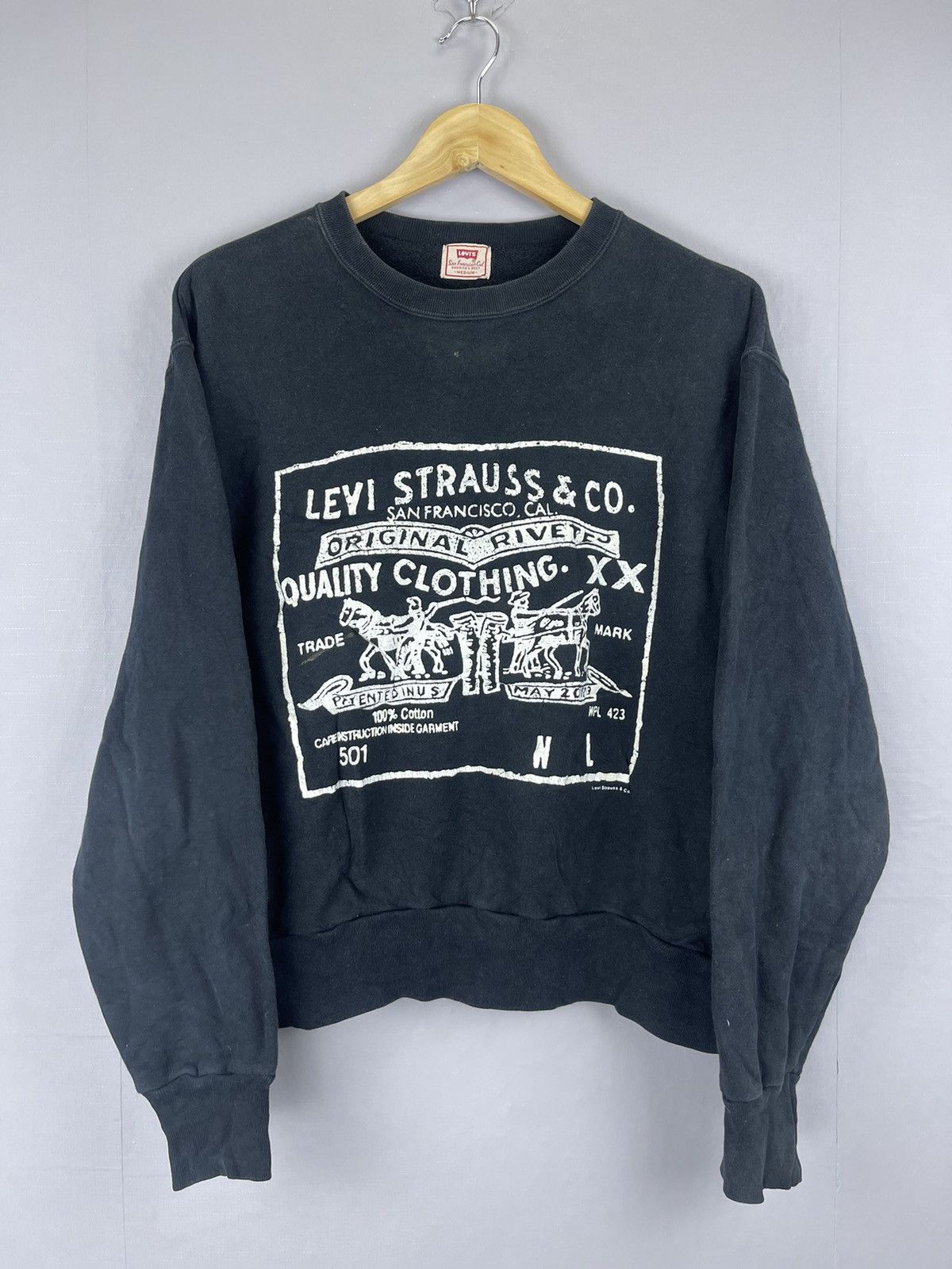 Pre-owned Levis Vintage Clothing X Vintage Levi Strauss & Co. Japan Big Logo Sweatshirt In Black