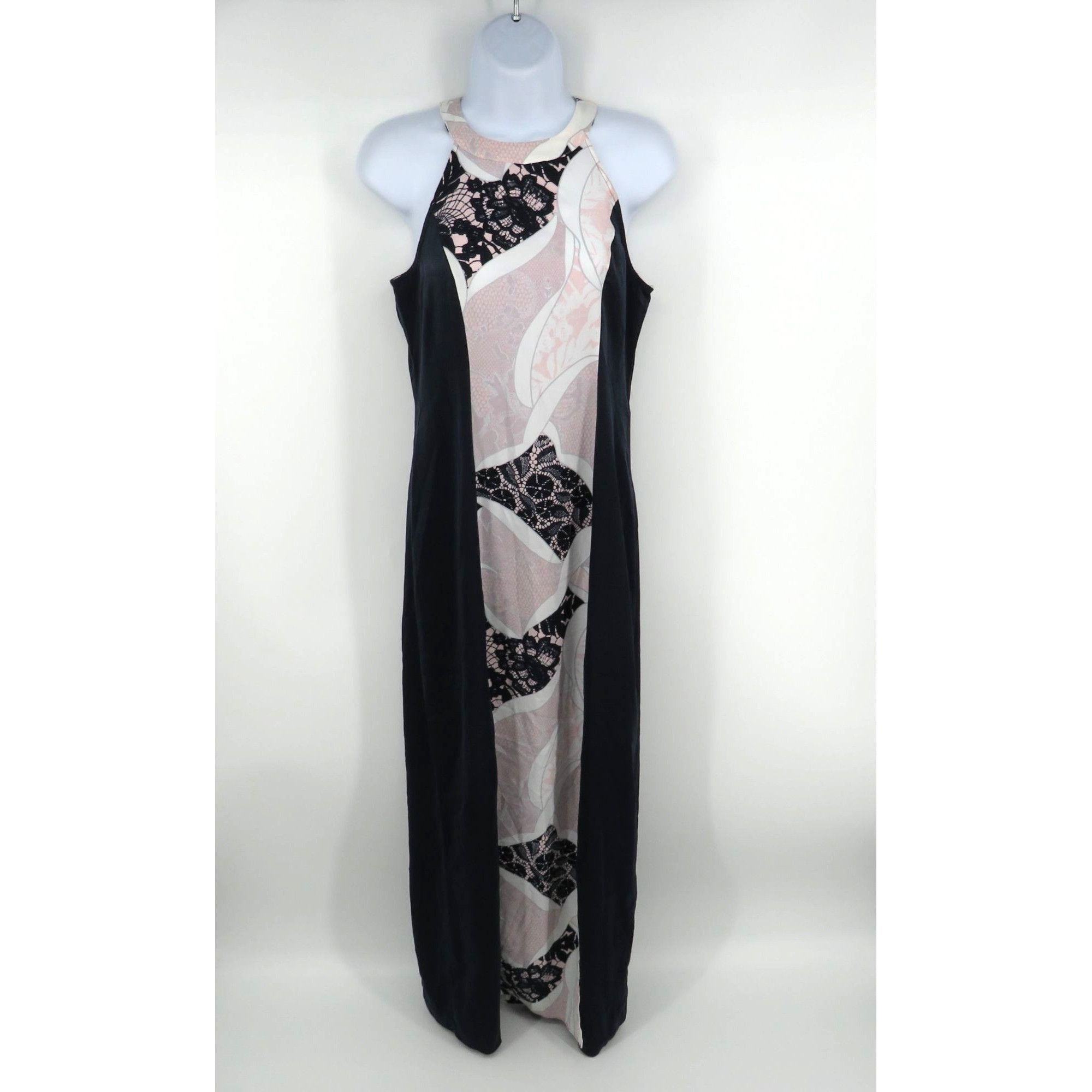 Bar III Bar III Women's Sleeveless Maxi Dress Blue & Pink Lace Patte Size XS / US 0-2 / IT 36-38 - 1 Thumbnail