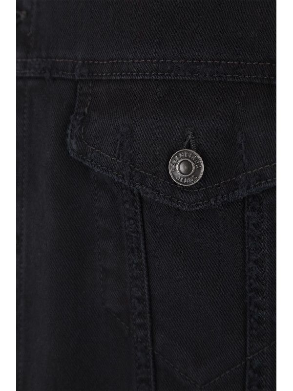 Balenciaga o1bcso1str0125 Large Fit Denim Jacket in Black Size US XS / EU 42 / 0 - 4 Thumbnail