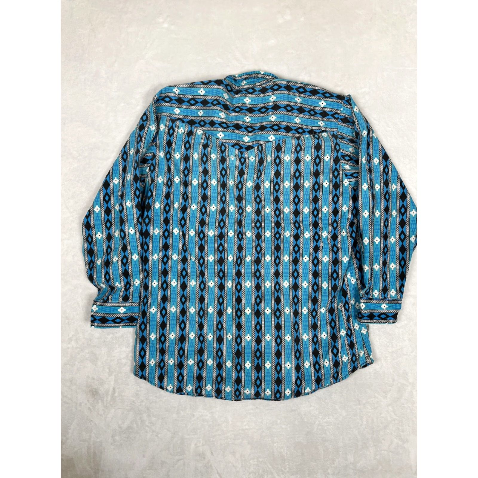 Vintage VINTAGE Canyon Trail Western Geometric Print Long Sleeve Button-Up Shirt Mens XL Blue Size US XL / EU 56 / 4 - 6 Thumbnail