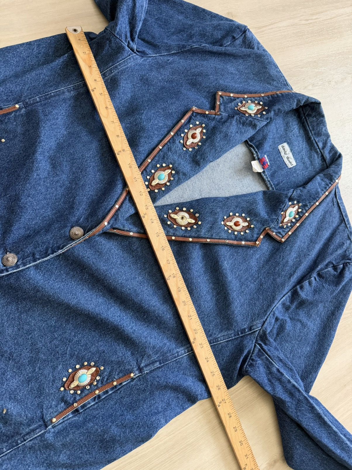 Vintage Vintage David David Denim Western Denim Jacket Blazer Sz 2XL Size XXL / US 16-18 / IT 52-54 - 5 Thumbnail