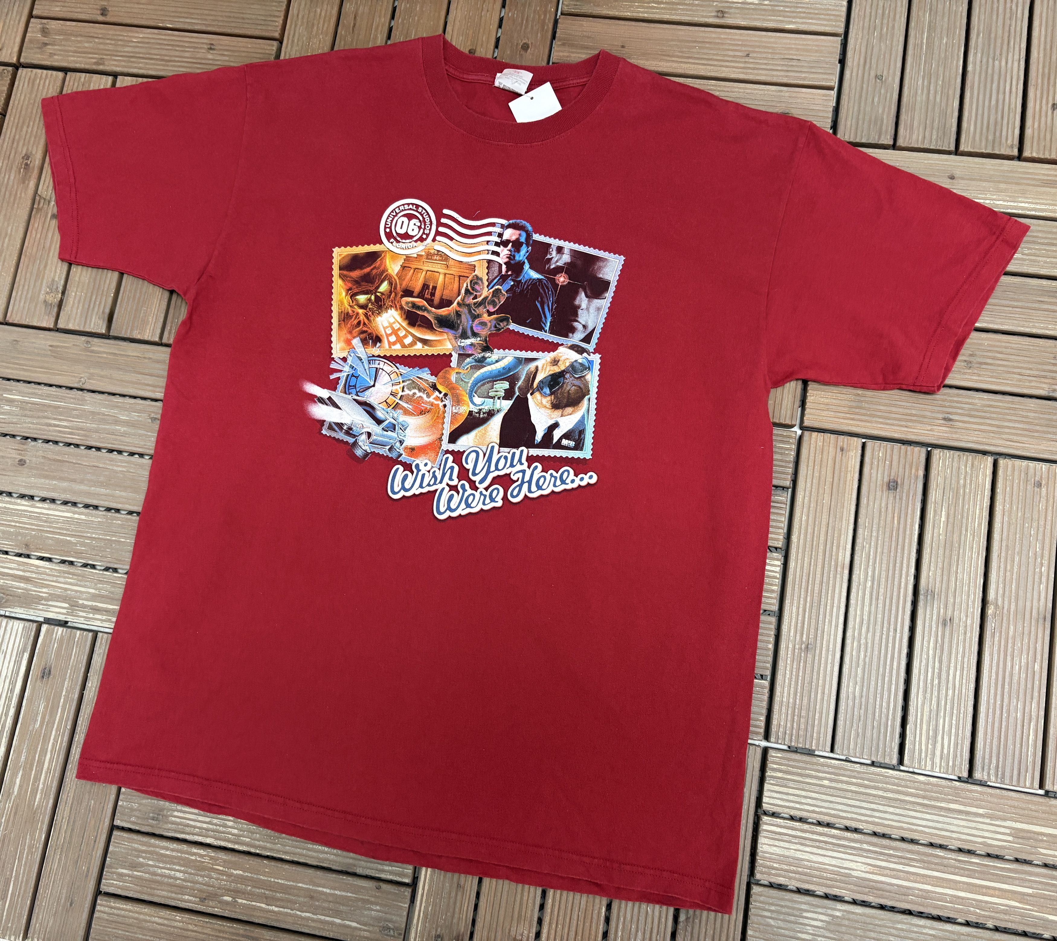 Vintage Men In Black Wish You Were Here Vintage Red Tee Size US XXL / EU 58 / 5 - 3 Thumbnail