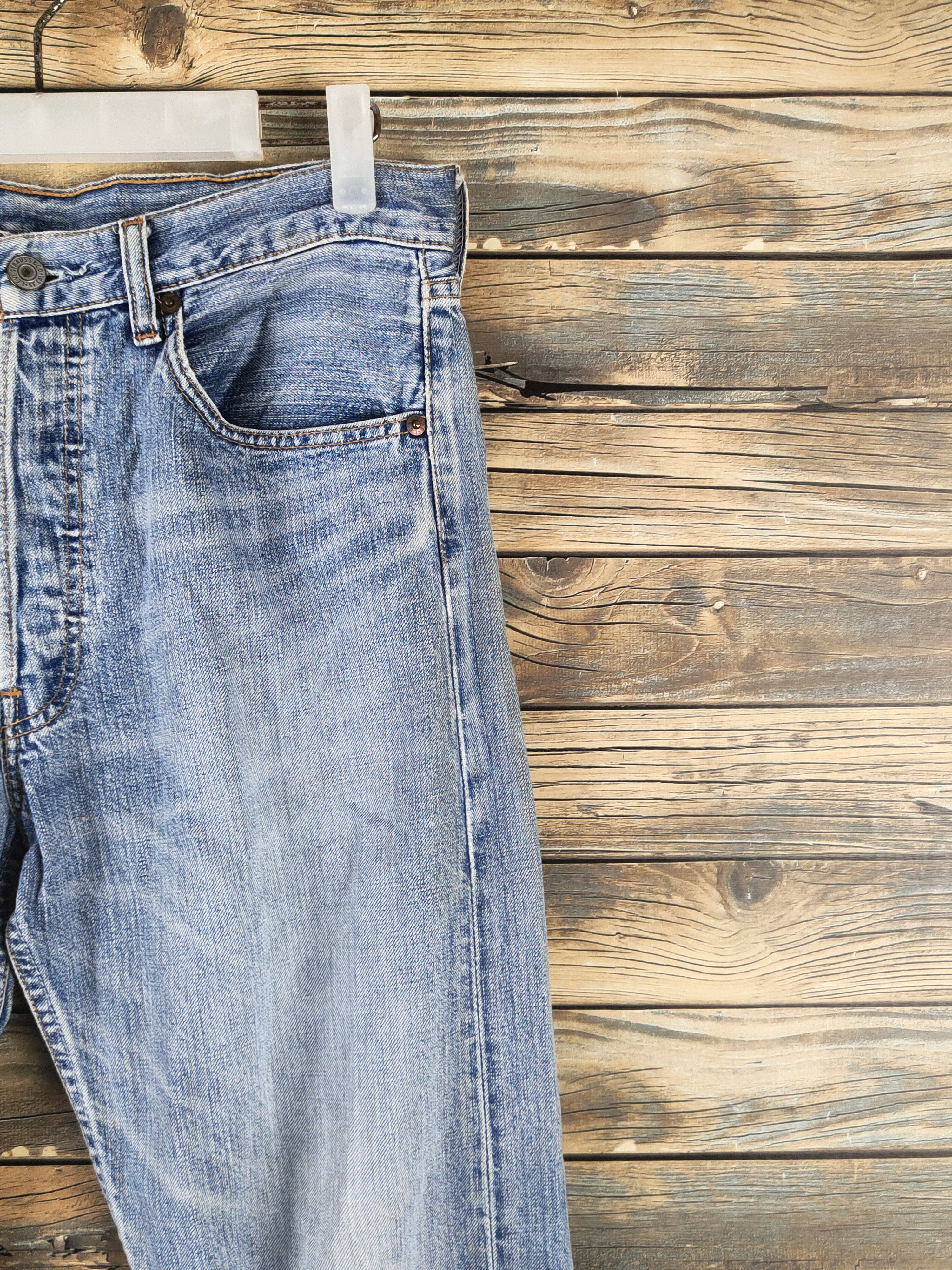 Levi's 501 Levi's Blue Distressed Ripped Jeans #S2855 Size US 31 - 5 Thumbnail