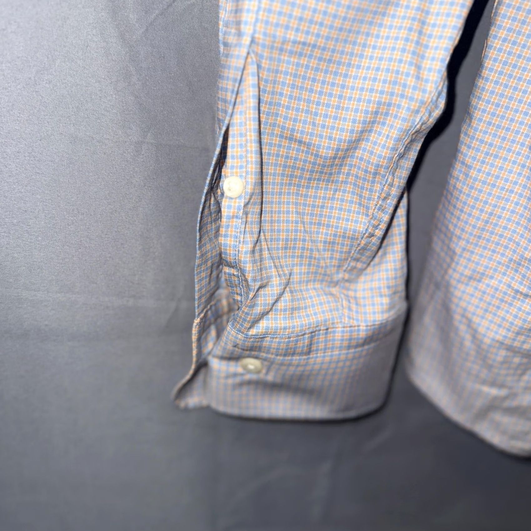 Peter Millar Peter Millar Shirt Mens Large Blue Orange Micro Check Button Down Stretch Pocket Size US L / EU 52-54 / 3 - 4 Thumbnail